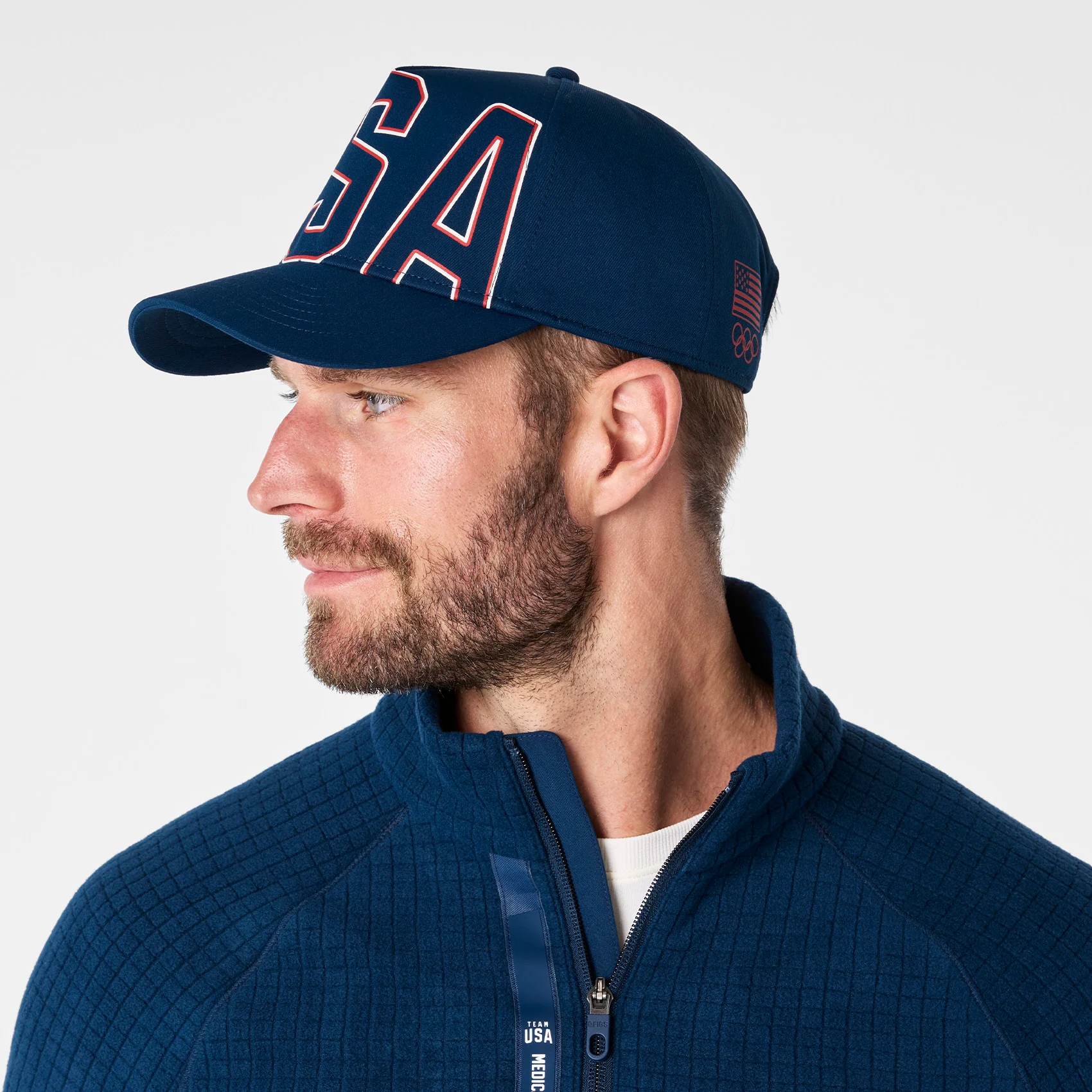 unisex Team USA Blue FIGS x Team USA Baseball Cap - Image 6