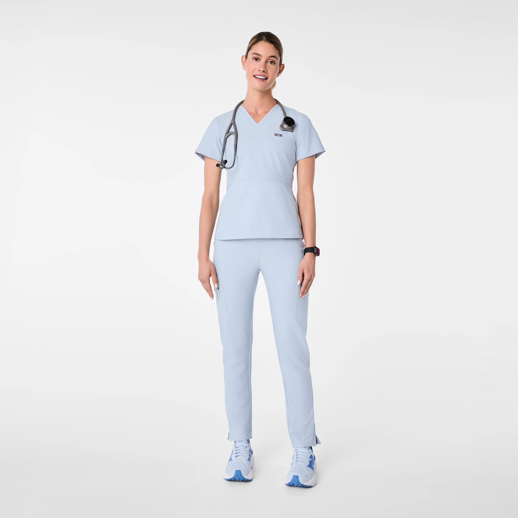 women's Chambray Adra V-Neck - Scrub Top - Image 3