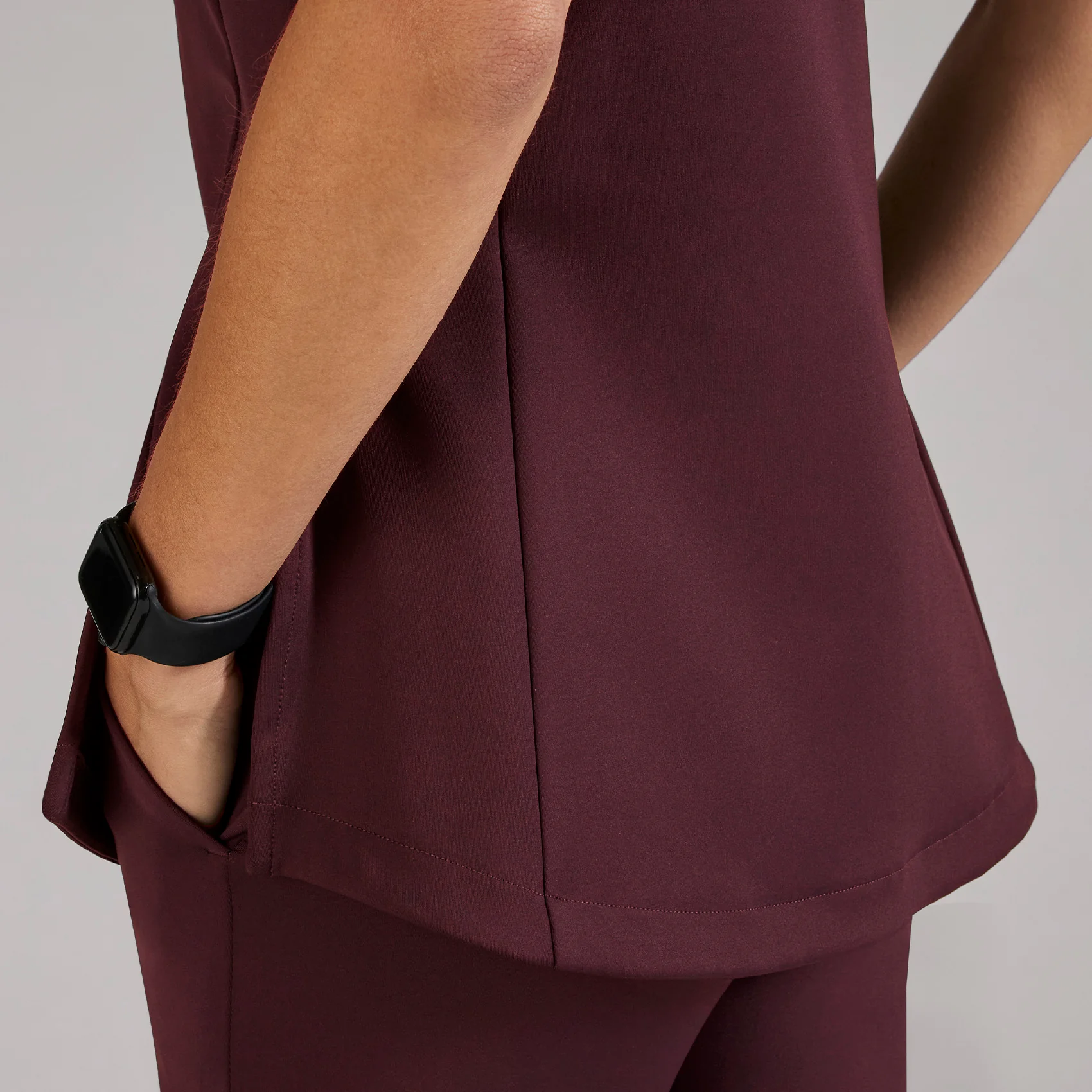 women's Burgundy Alma FORMx Slim Crewneck Tunic - Scrub Top™ - Image 6