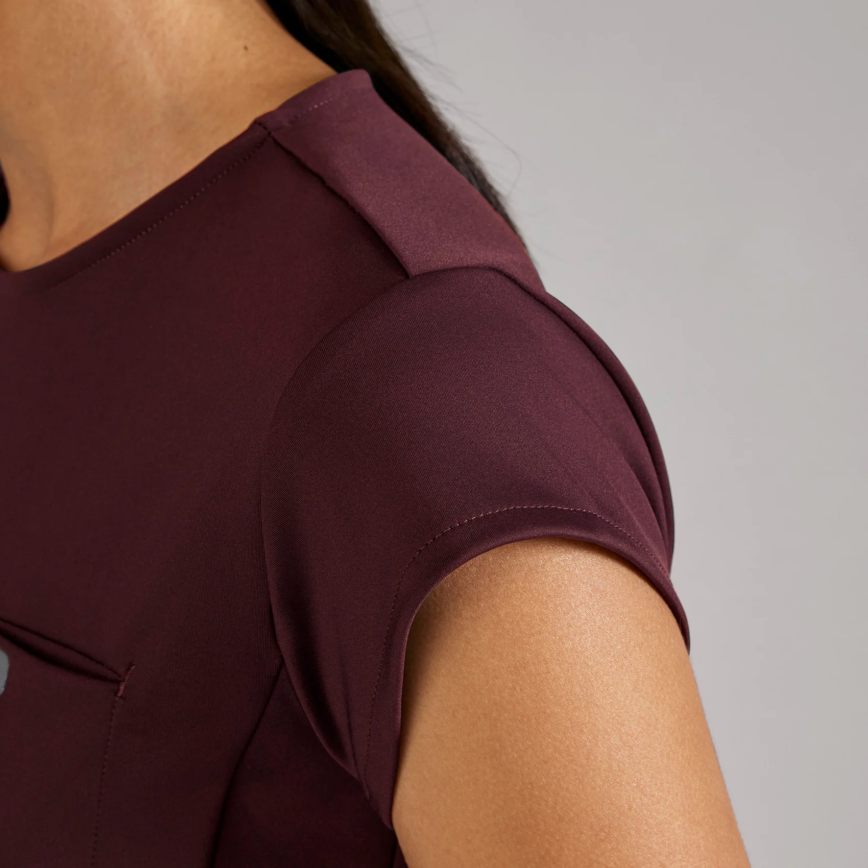 women's Burgundy Alma FORMx Slim Crewneck Tunic - Scrub Top™ - Image 9