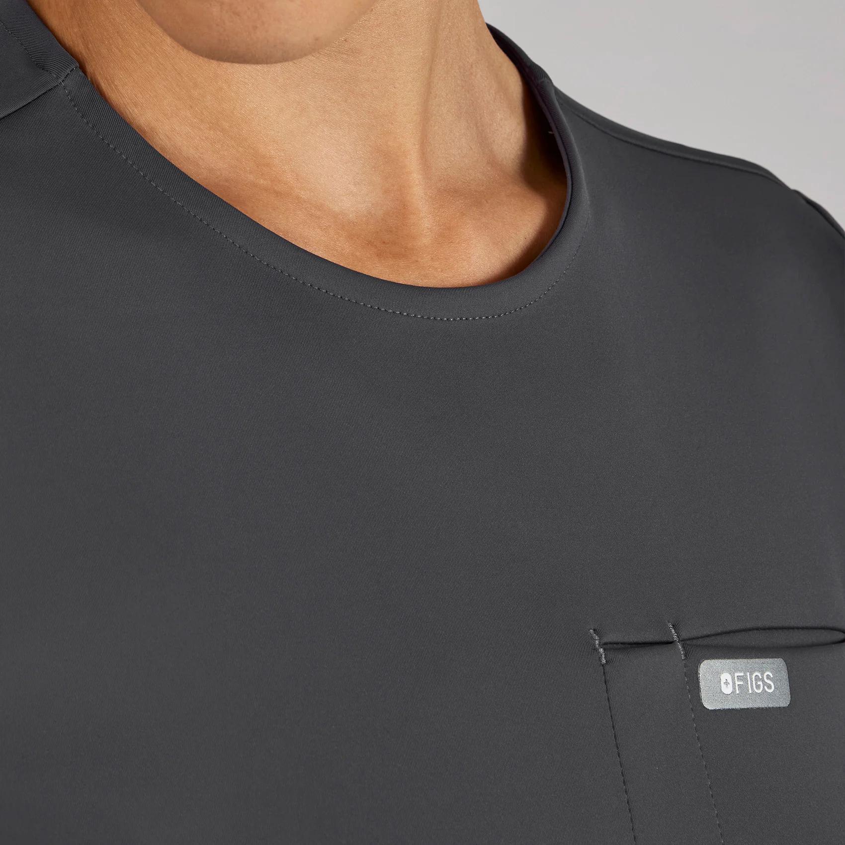 women's Charcoal Alma FORMx Slim Crewneck Tunic - Scrub Top™ - Image 6