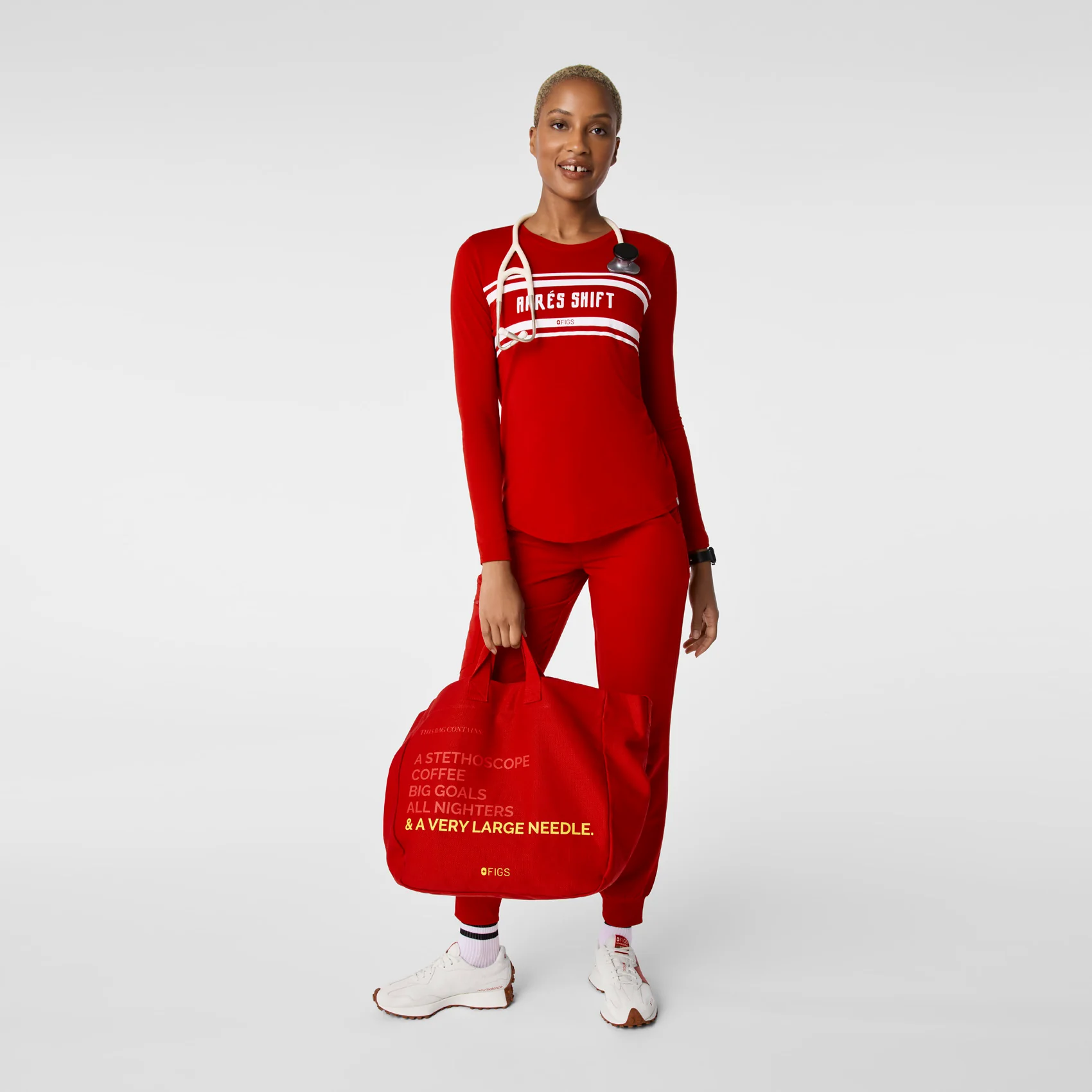 women's Winning Red Apres Shift Supersoft - Longsleeve Underscrub - Image 3