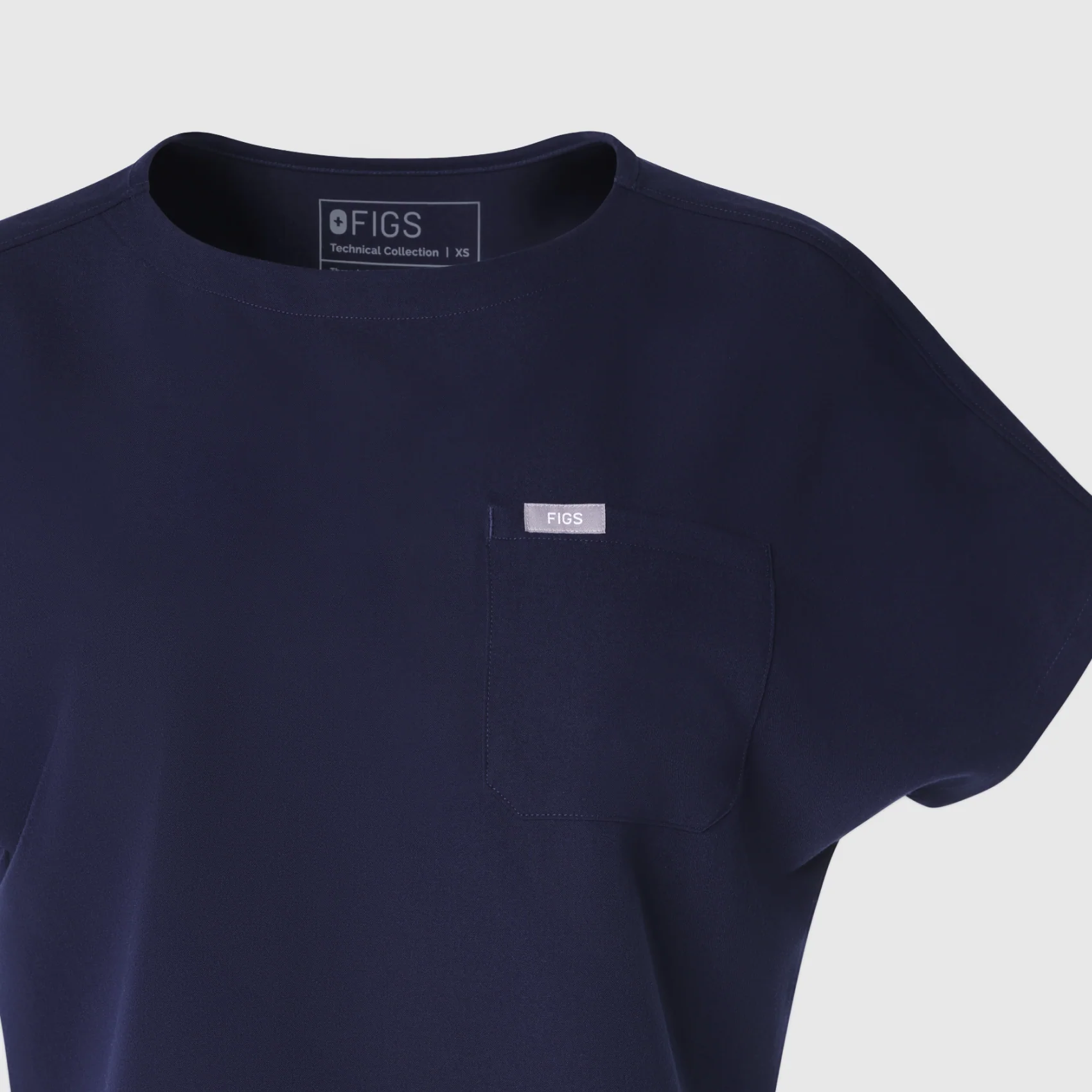 women's Navy Arua Cropped Crewneck - One-Pocket Scrub Top - Image 10