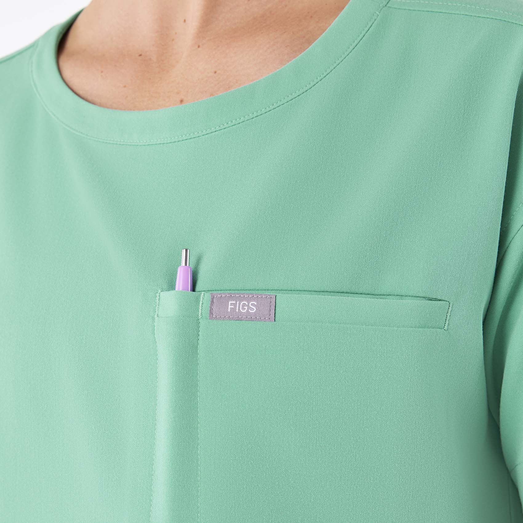women's Surgical Green Cabral Relaxed Crewneck - Scrub Top - Image 6