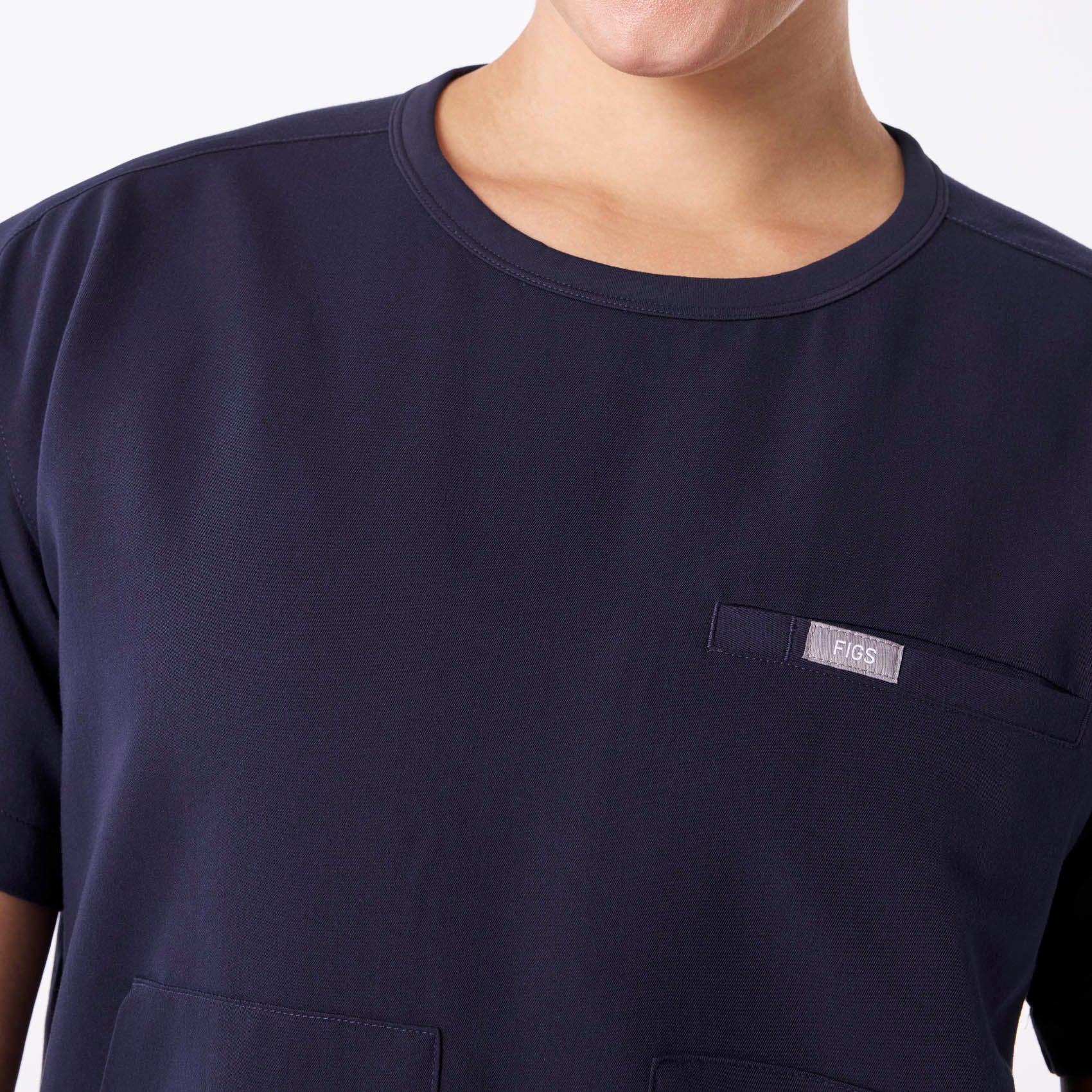 women's Navy Canela Crewneck - Scrub Top - Image 6