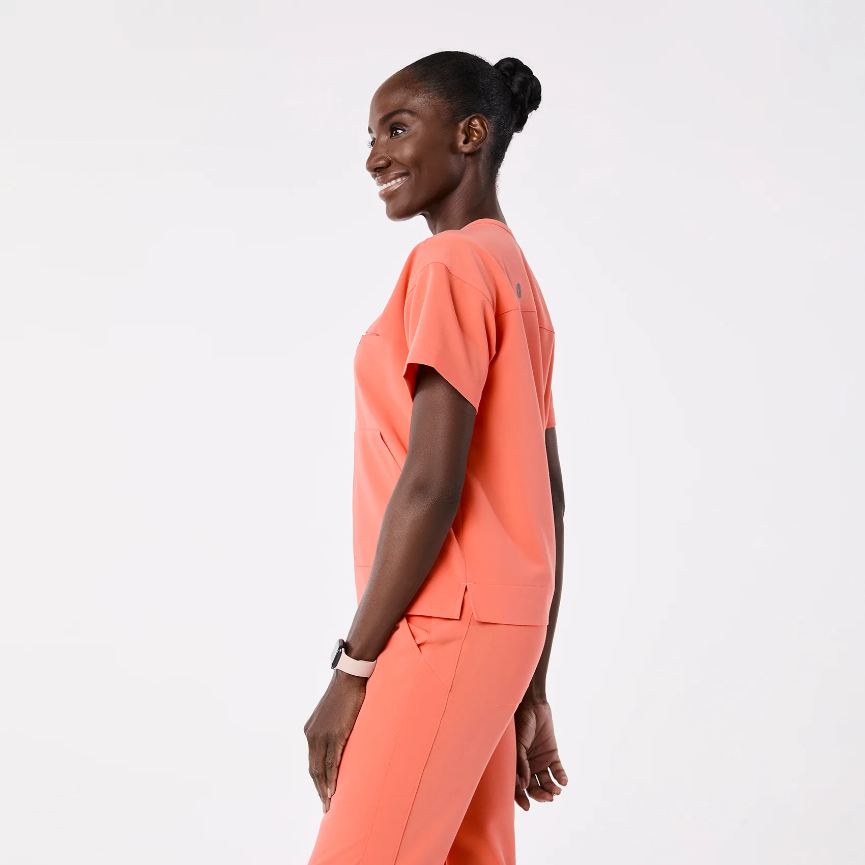women's Sunset Drift Canela Crewneck - Scrub Top - Image 3