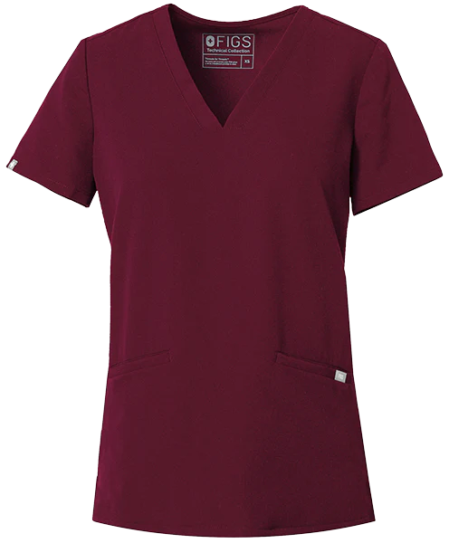 Women's Burgundy Casma™ - Three-Pocket Scrub Top - Image 10