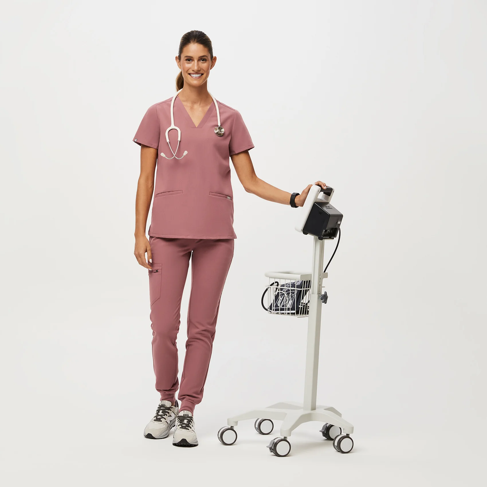 women's Mauve Casma™ - Three-Pocket Scrub Top - Image 2