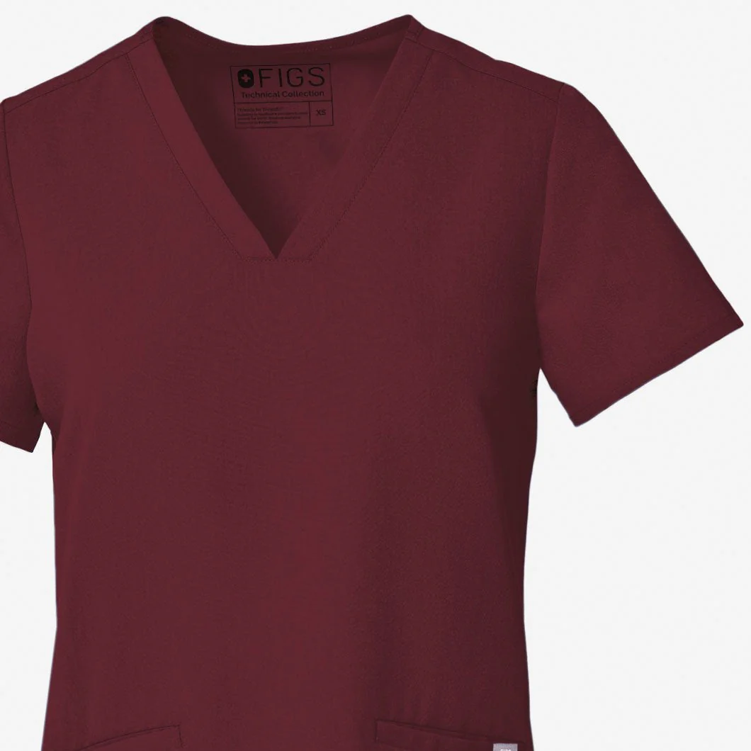 women's Burgundy Casma™- Three-Pocket Scrub Top (3XL - 6XL) - Image 7