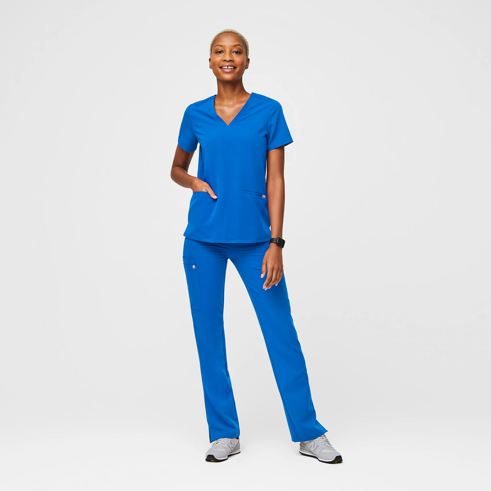 Women's Royal Blue Casma™ - Three-Pocket Scrub Top - Image 2