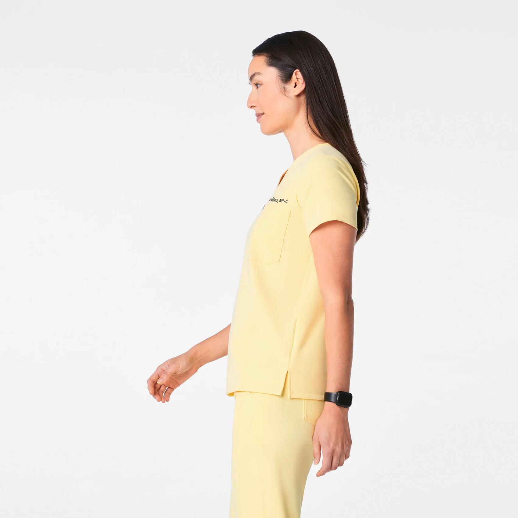 women's Butter Yellow Catarina Petite - One-Pocket Scrub Top™ - Image 3