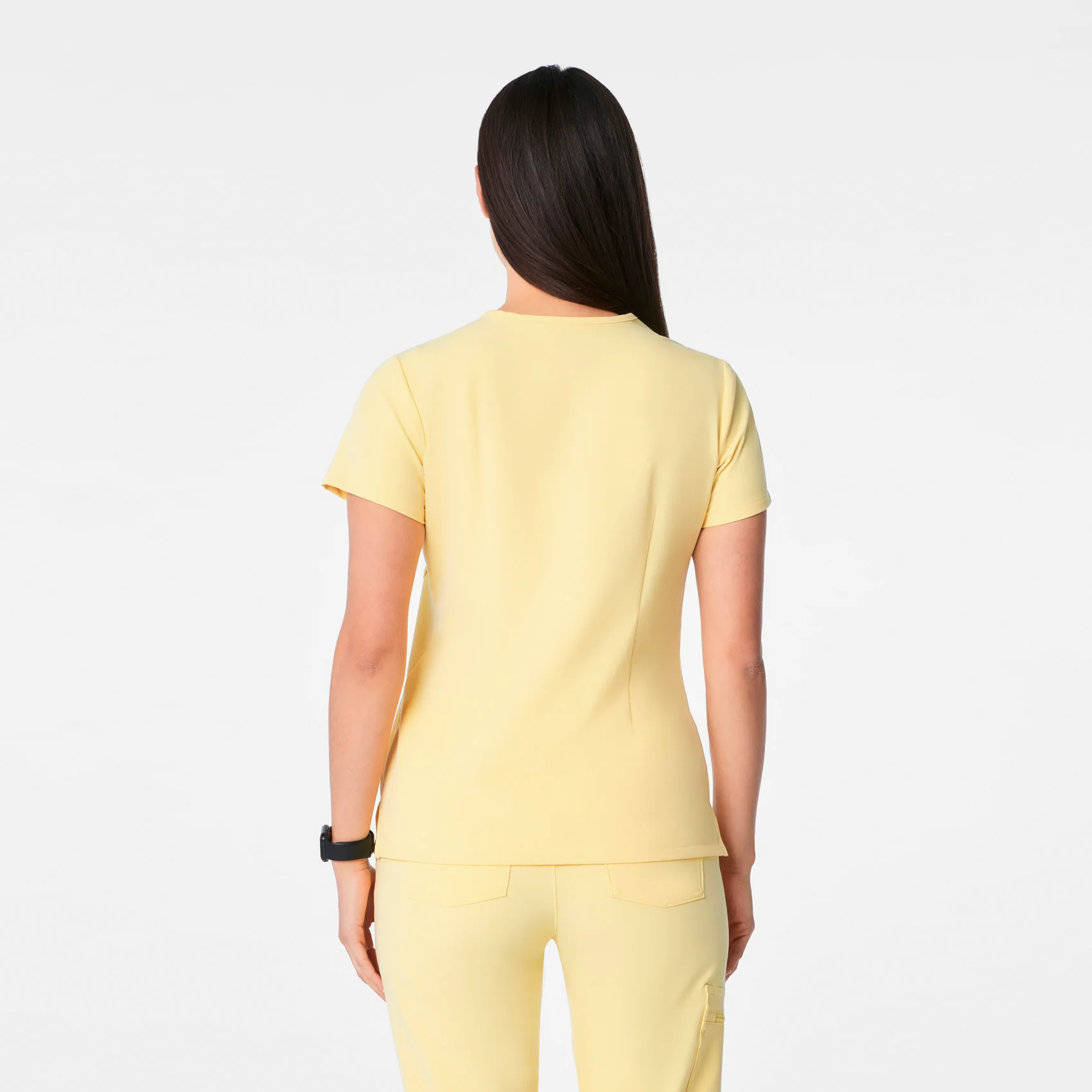 women's Butter Yellow Catarina Petite - One-Pocket Scrub Top™ - Image 4
