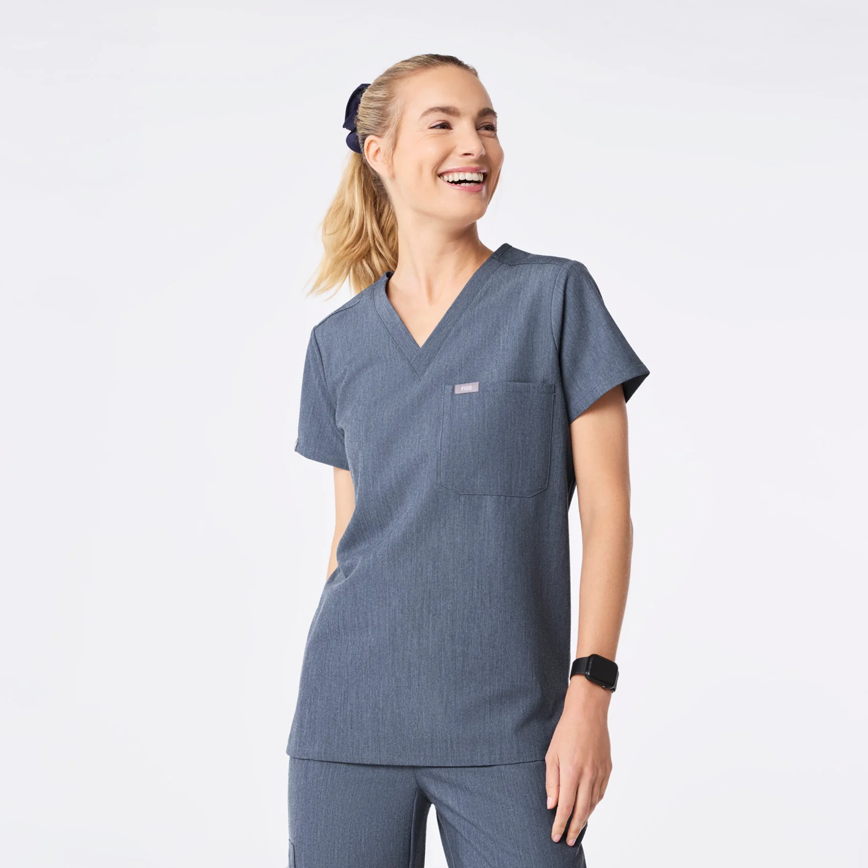 women's Heather Denim Catarina - One-Pocket Scrub Top™