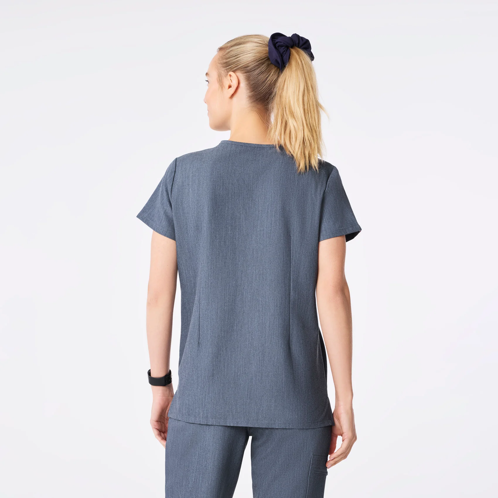 women's Heather Denim Catarina Petite - One-Pocket Scrub Top™ - Image 4