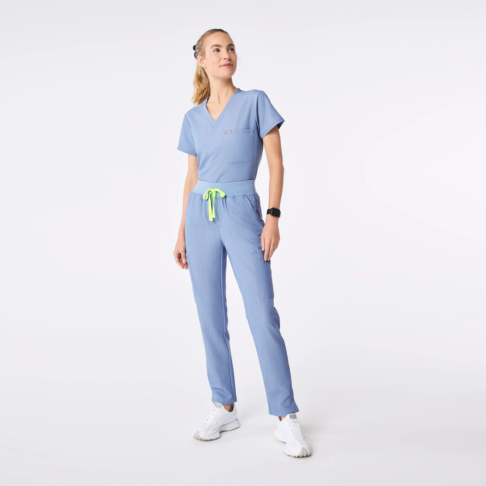 women's Heather Indigo Catarina Petite - One-Pocket Scrub Top™ - Image 2