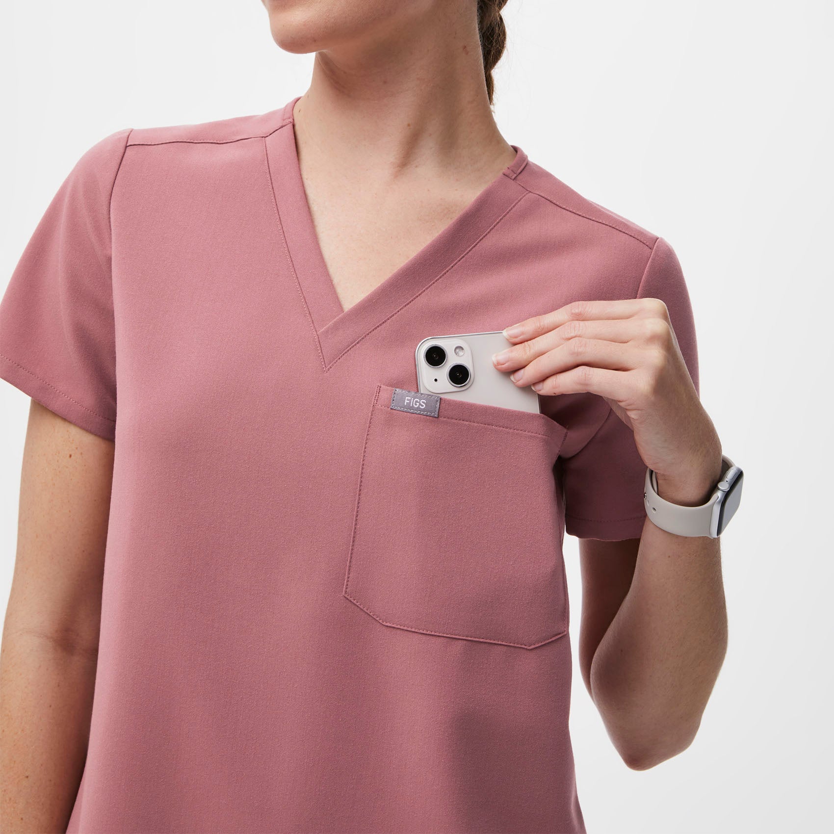 women's Mauve Catarina™ - One-Pocket Scrub Top - Image 5