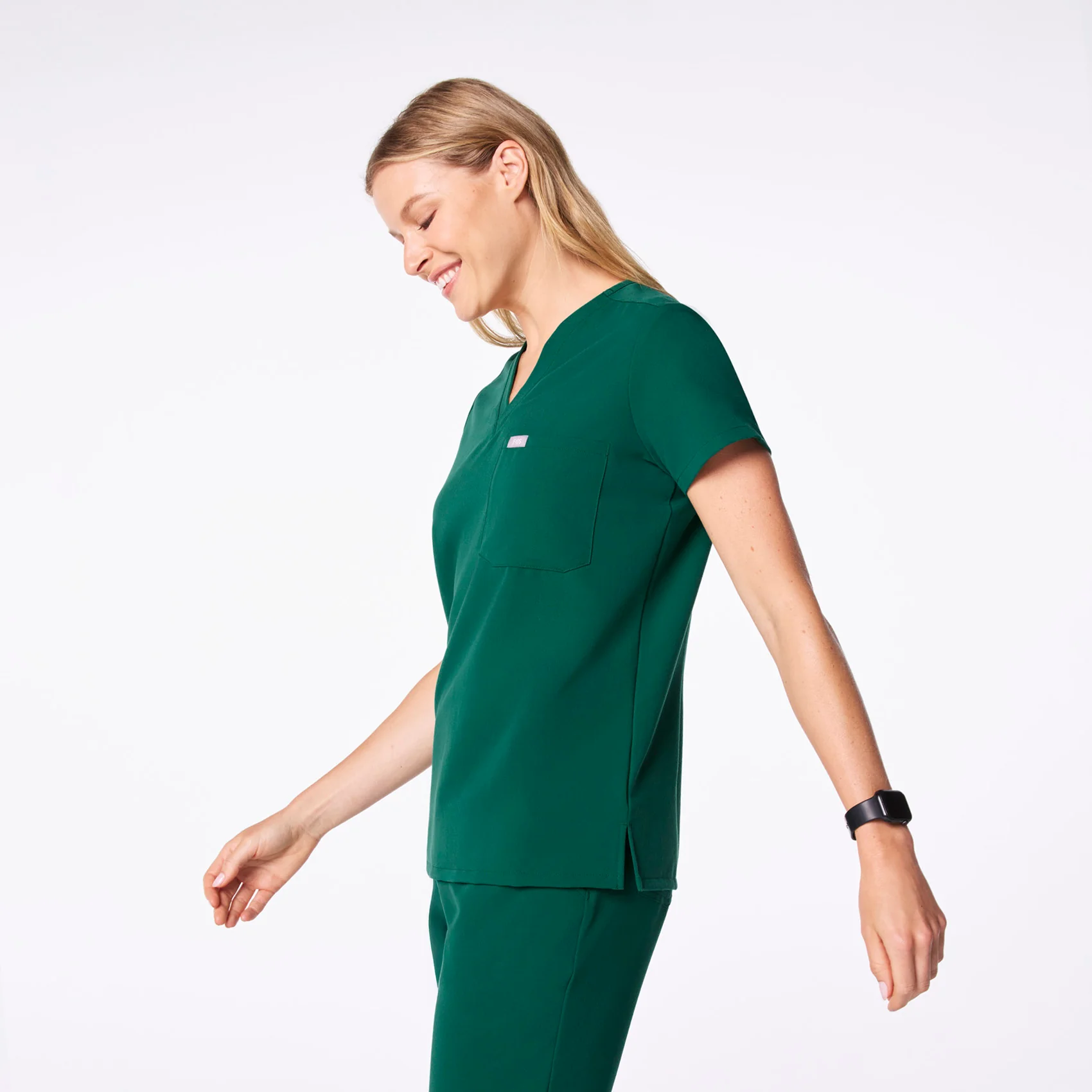 women's Hunter Green Catarina Petite - One-Pocket Scrub Top™ - Image 3