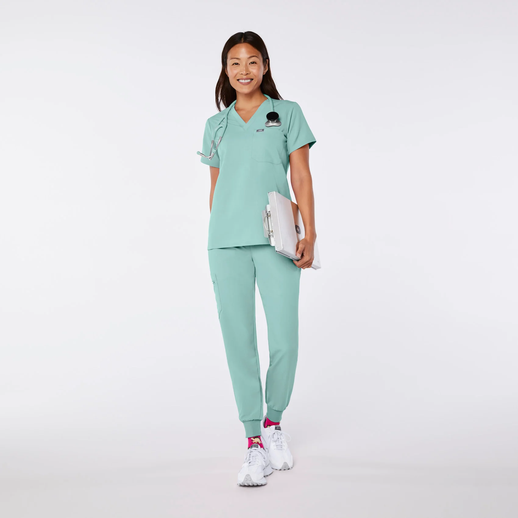 women's Seaglass Catarina Petite - One-Pocket Scrub Top™ - Image 2