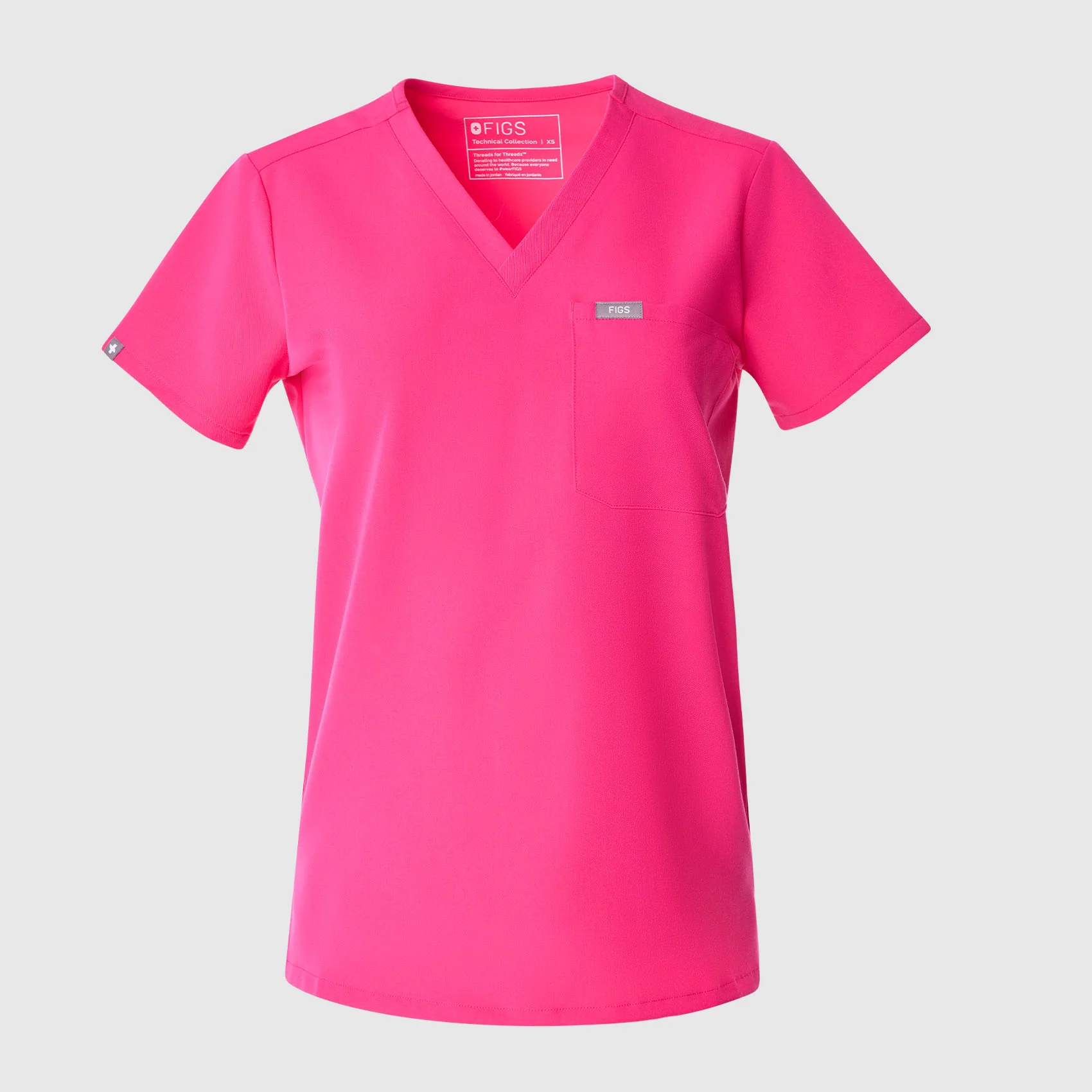 women's Shocking Pink Catarina One-Pocket Scrub Top™ - Image 8
