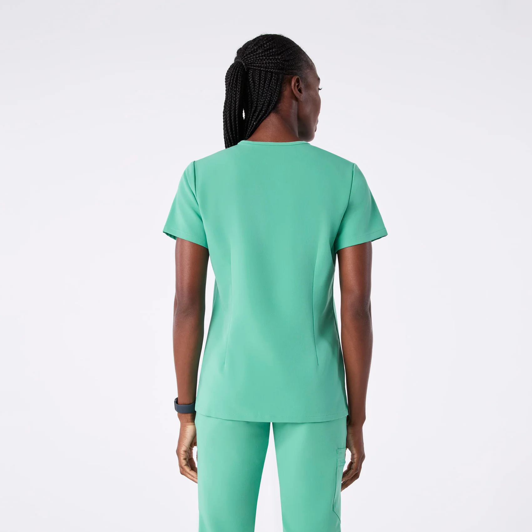 women's Surgical Green Catarina - One-Pocket Scrub Top™ - Image 4