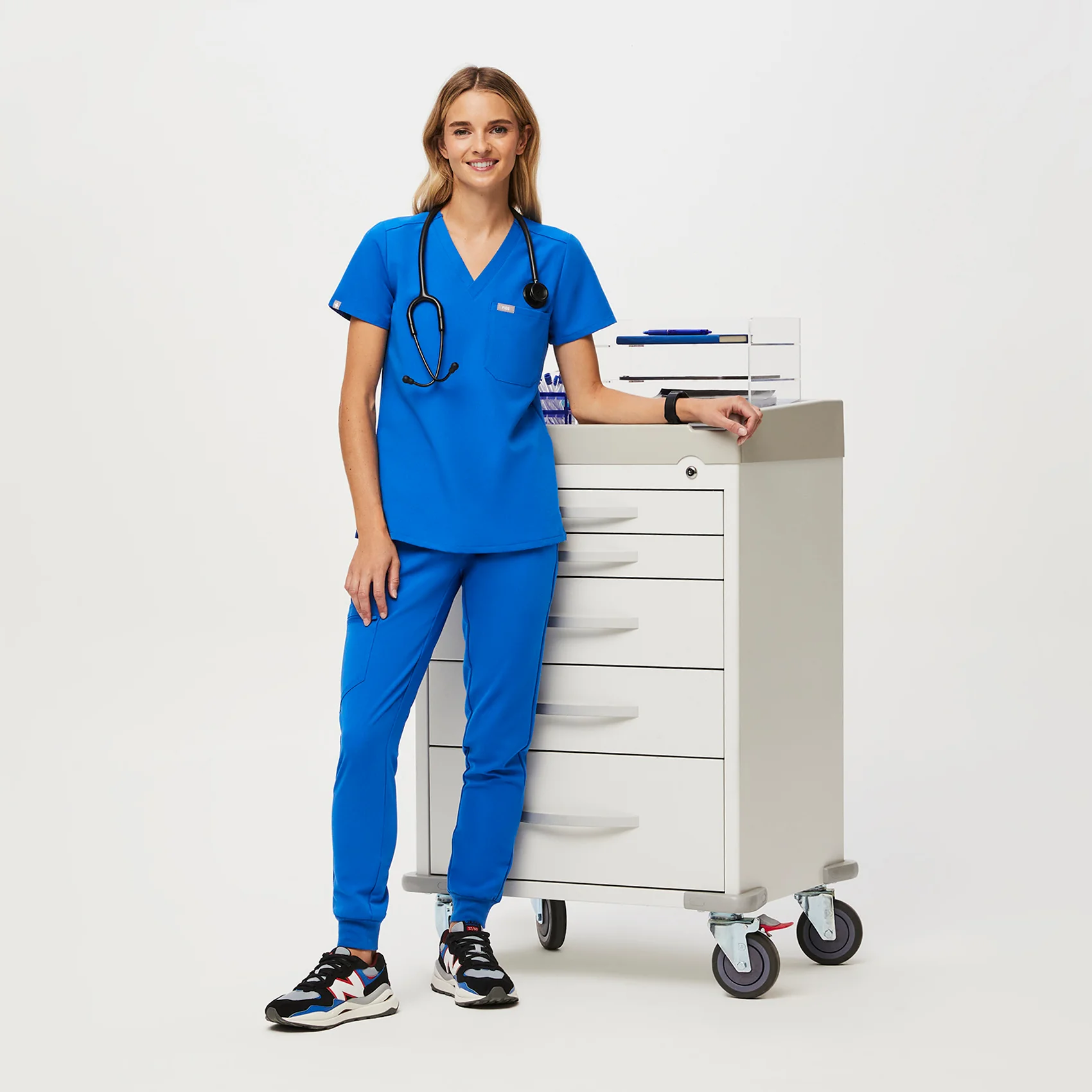 women's Royal Blue Catarina™ - Petite Scrub Top - Image 2