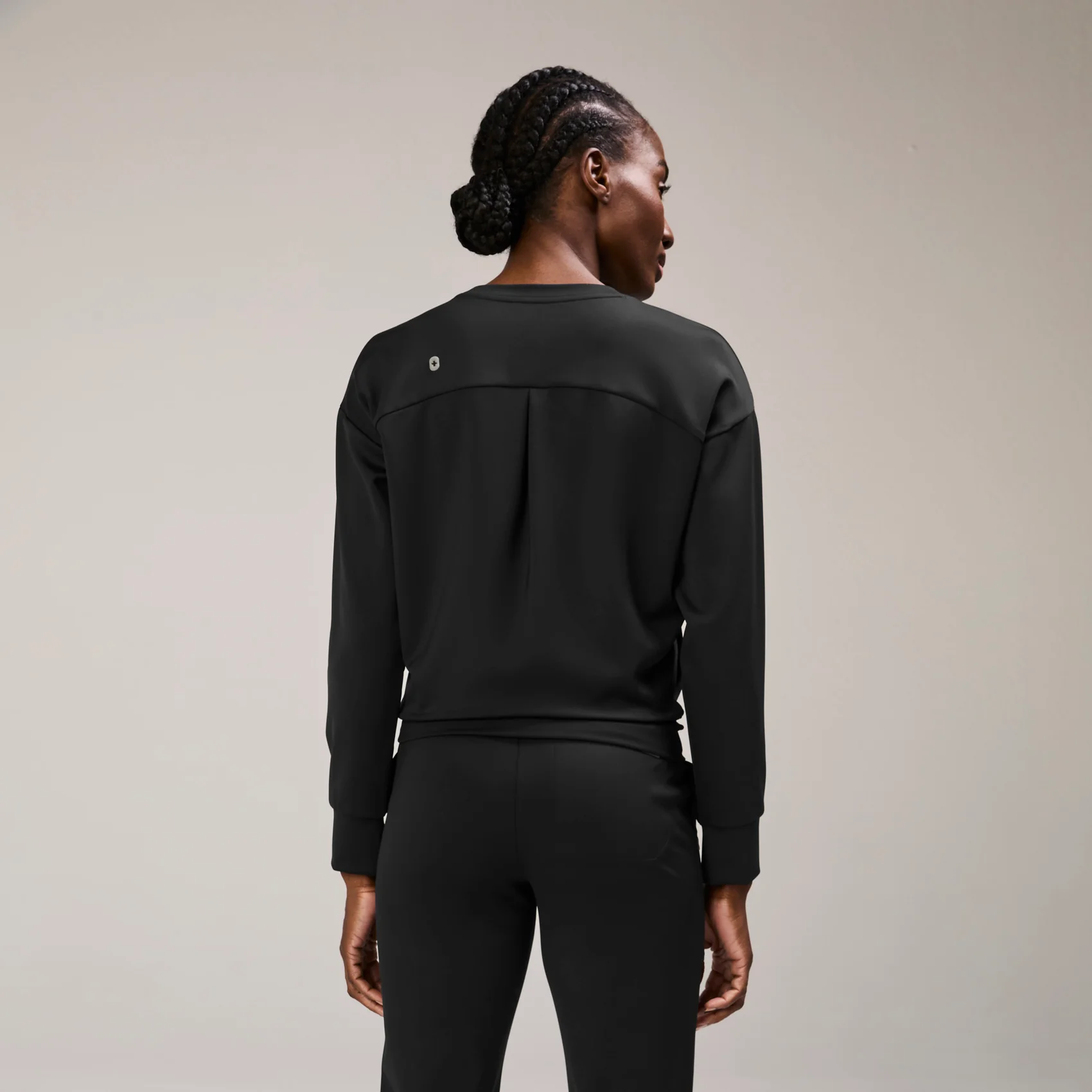 women's Black Cornelia FORMx Crewneck - Scrub Top™ - Image 4