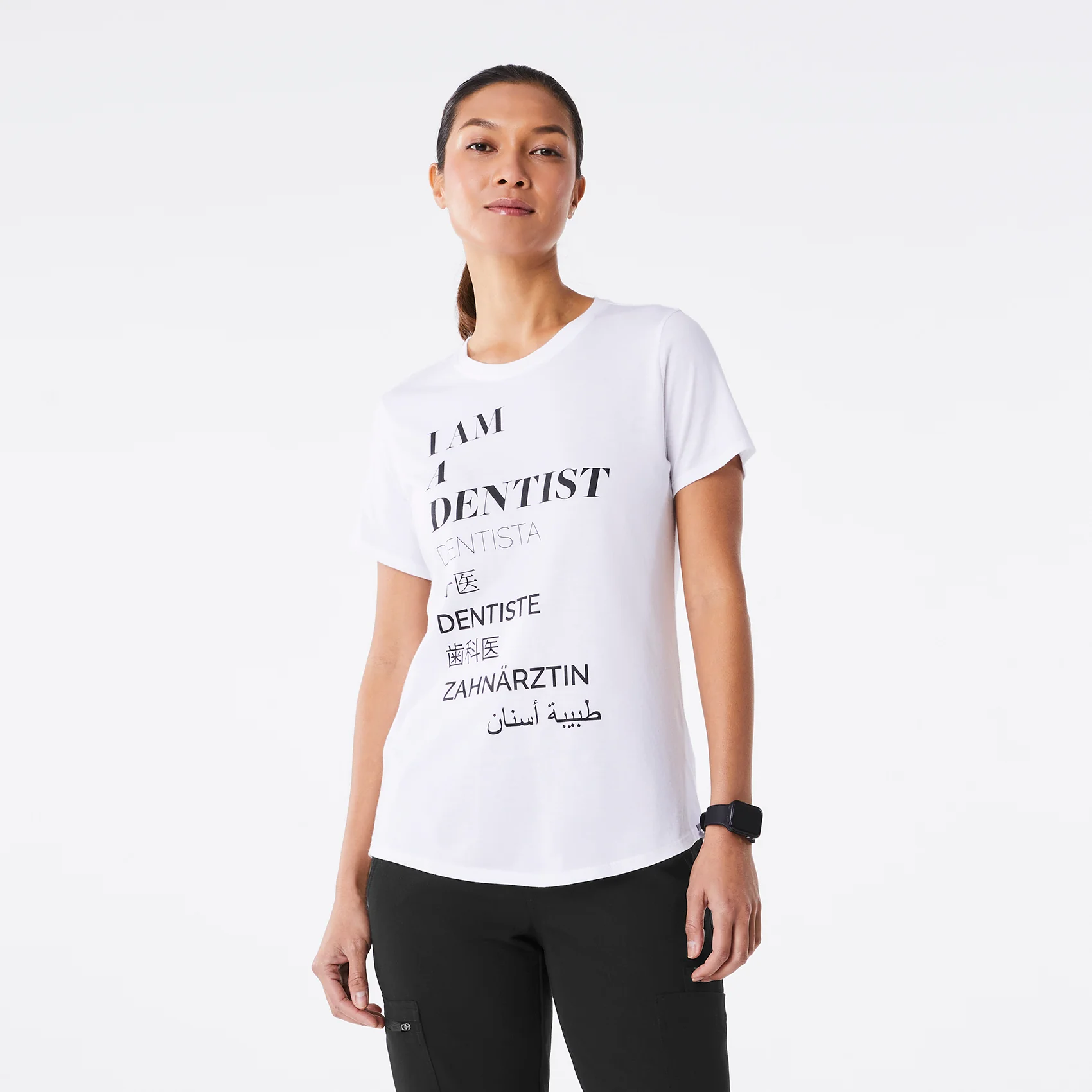 women's White Dentist Supersoft - Shortsleeve Underscrub