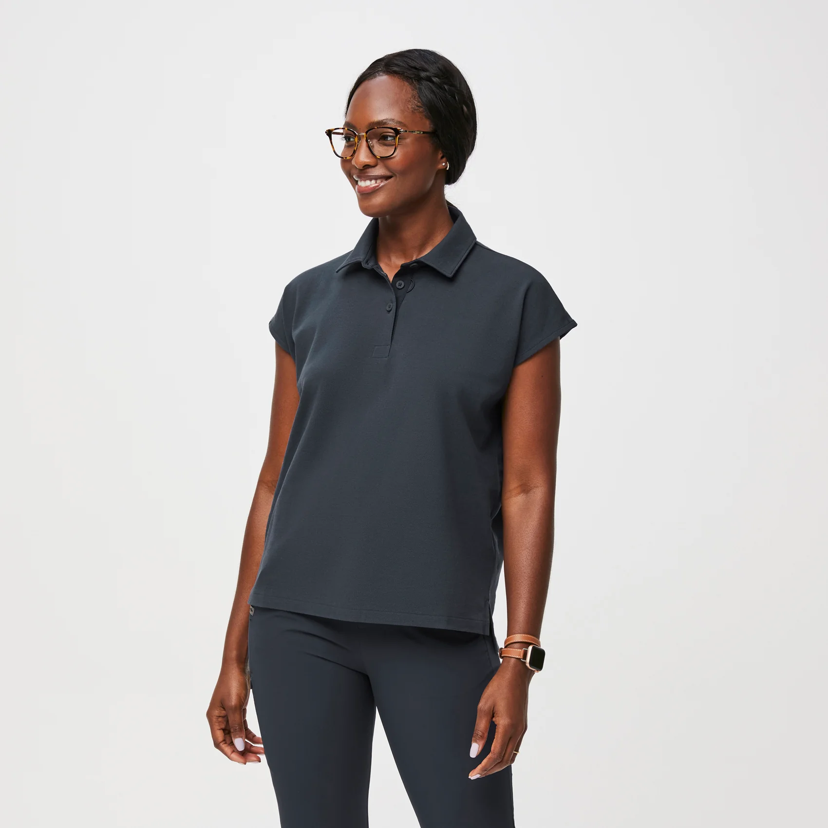 women's Dark Harbor FIGSPRO™ Pique Drop Shoulder Scrubpolo™