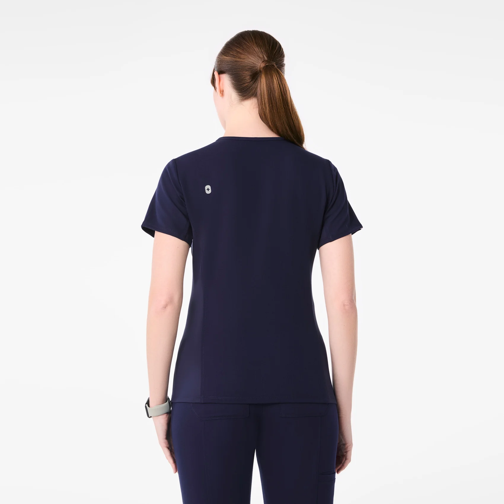 women's Navy Everly Slim V-Neck - Scrub Top - Image 4
