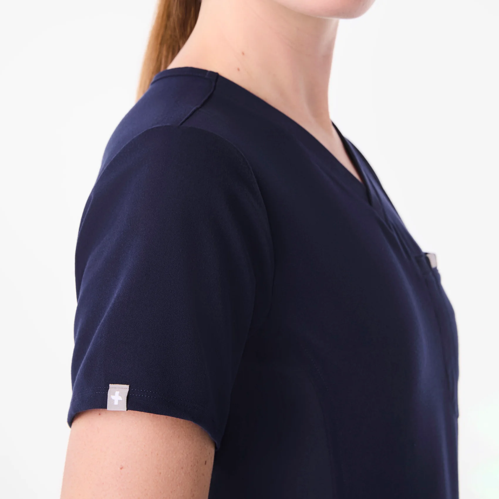 women's Navy Everly Slim V-Neck - Scrub Top - Image 7