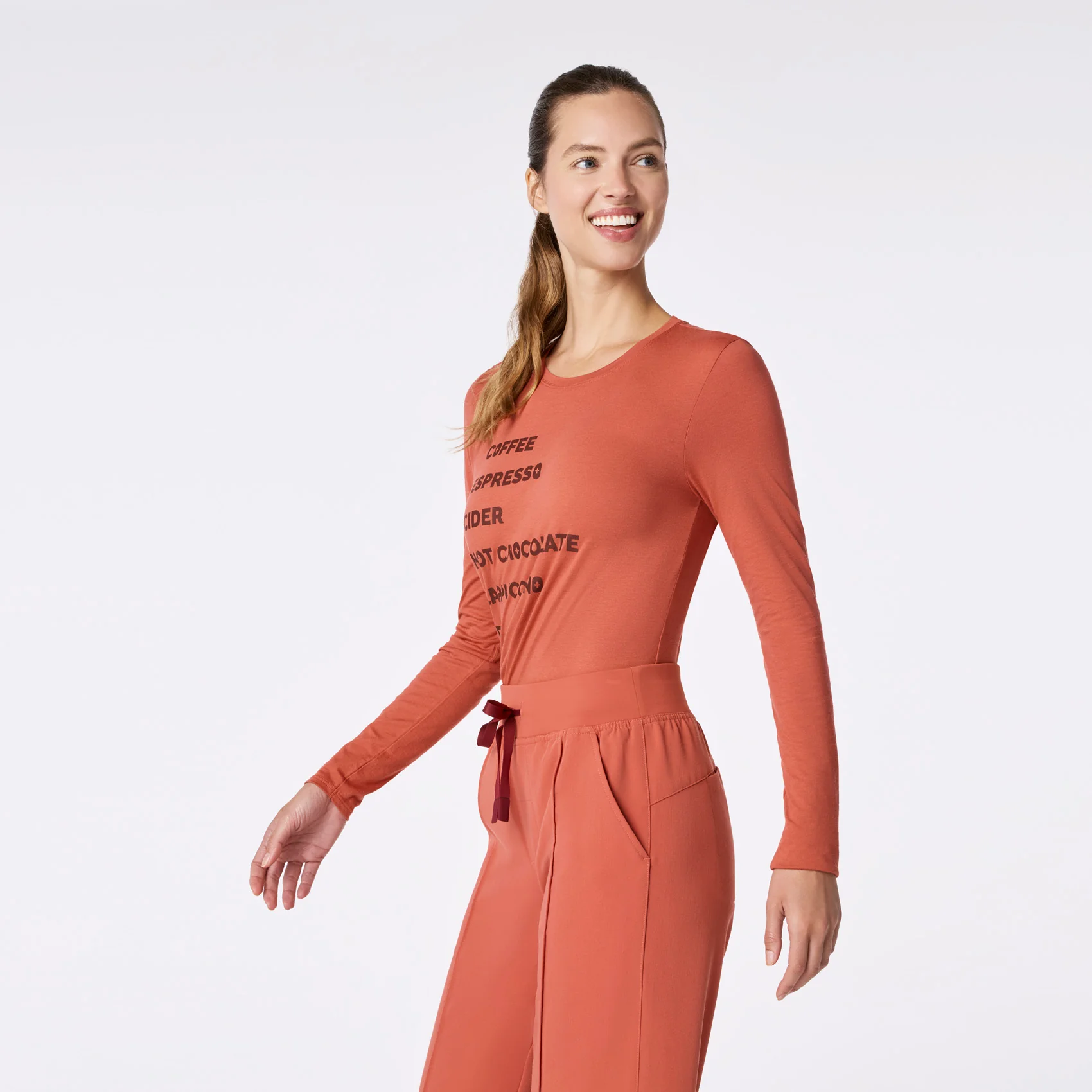 women's Spiced Cider Fall Brews Supersoft - Longsleeve Underscrub - Image 4