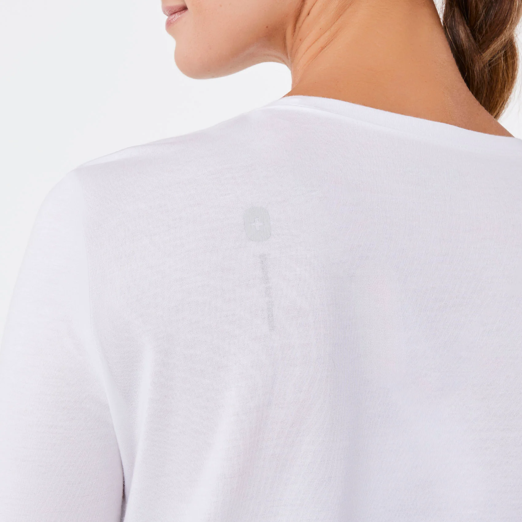 women's Bright White FIGS Logo Supersoft - Longsleeve Underscrub - Image 6
