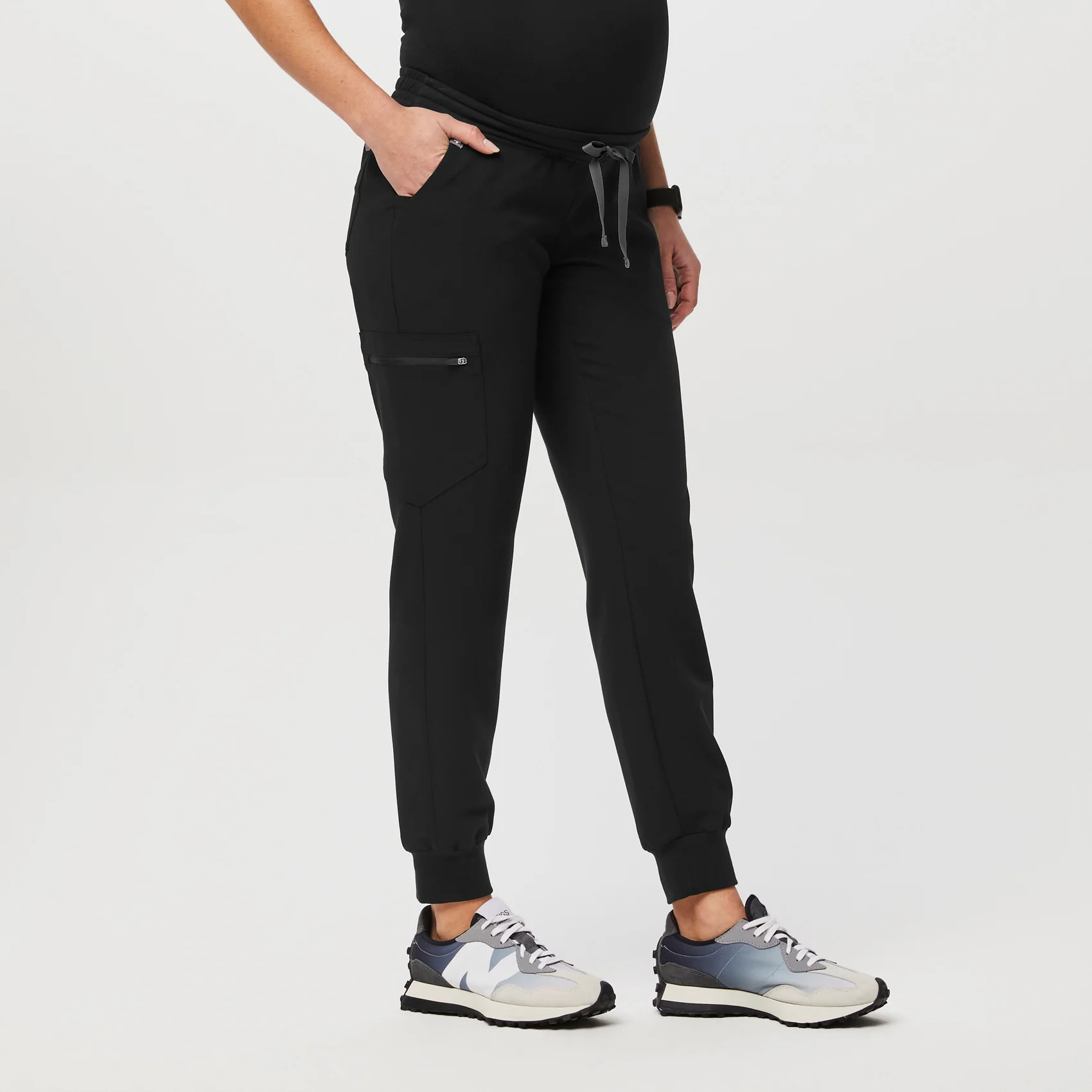 Women's Black Zamora™ Maternity - Jogger Scrub Pants - Image 3