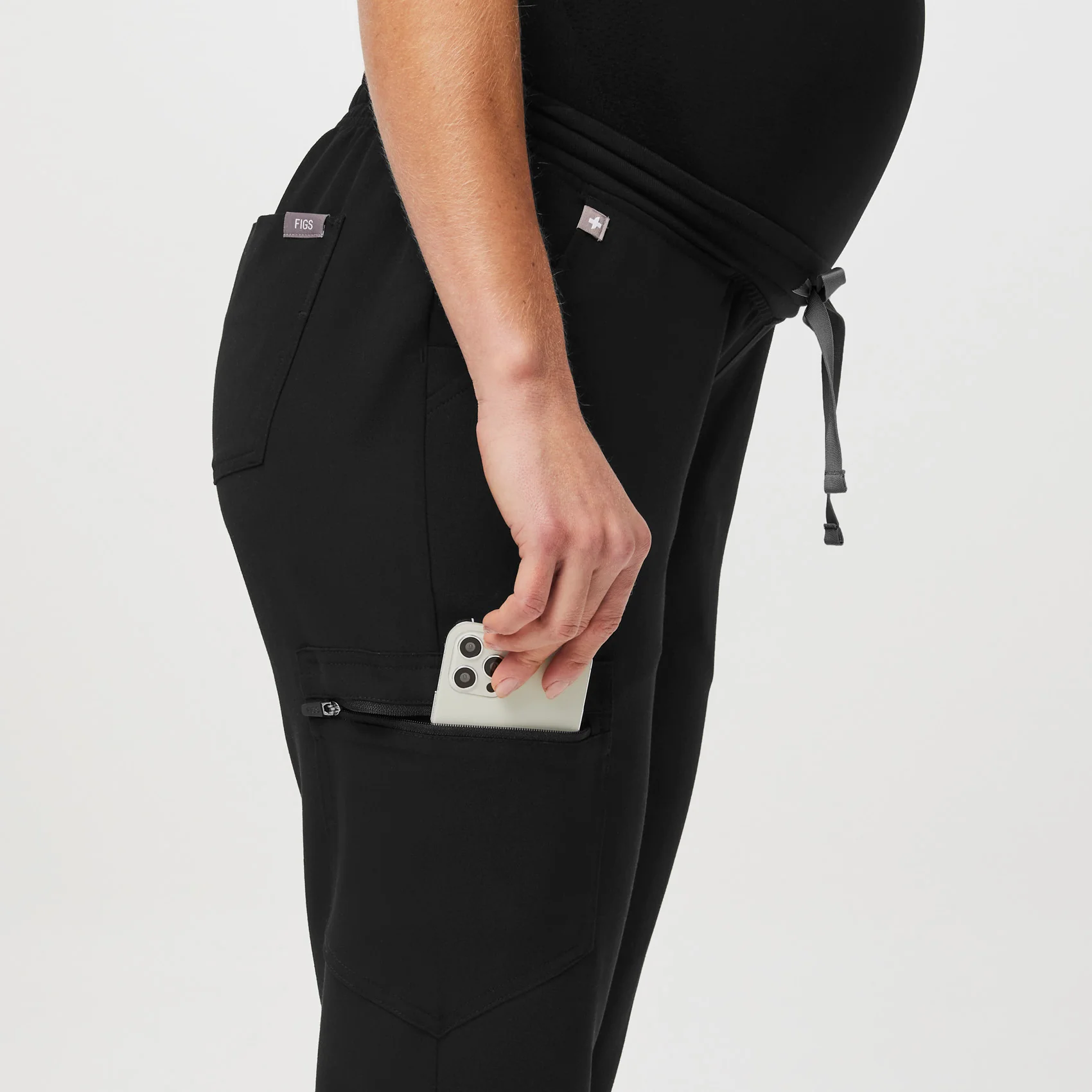 Women's Black Zamora™ Maternity - Jogger Scrub Pants - Image 5