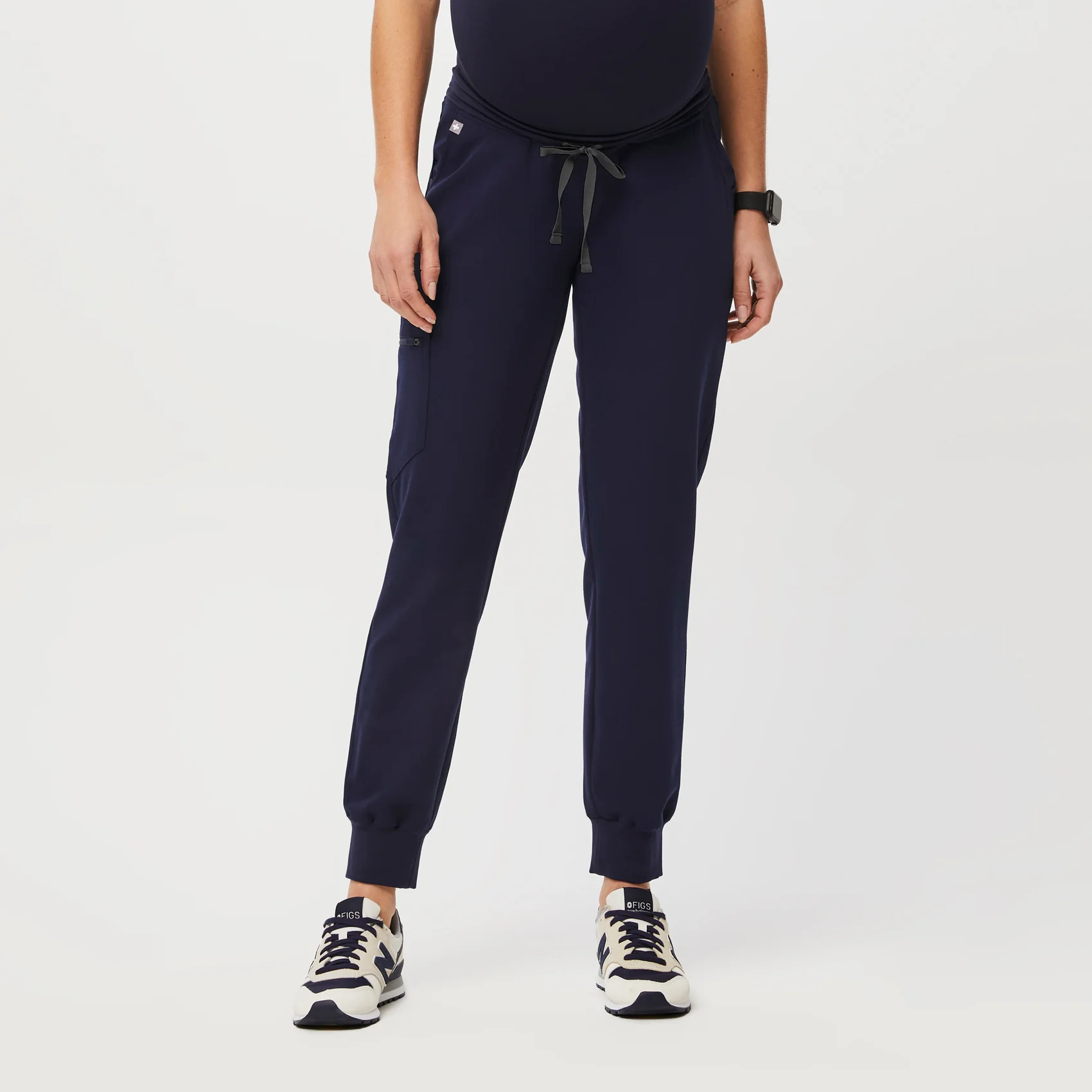 women's Navy Zamora™ Maternity - Petite Jogger Scrub Pants