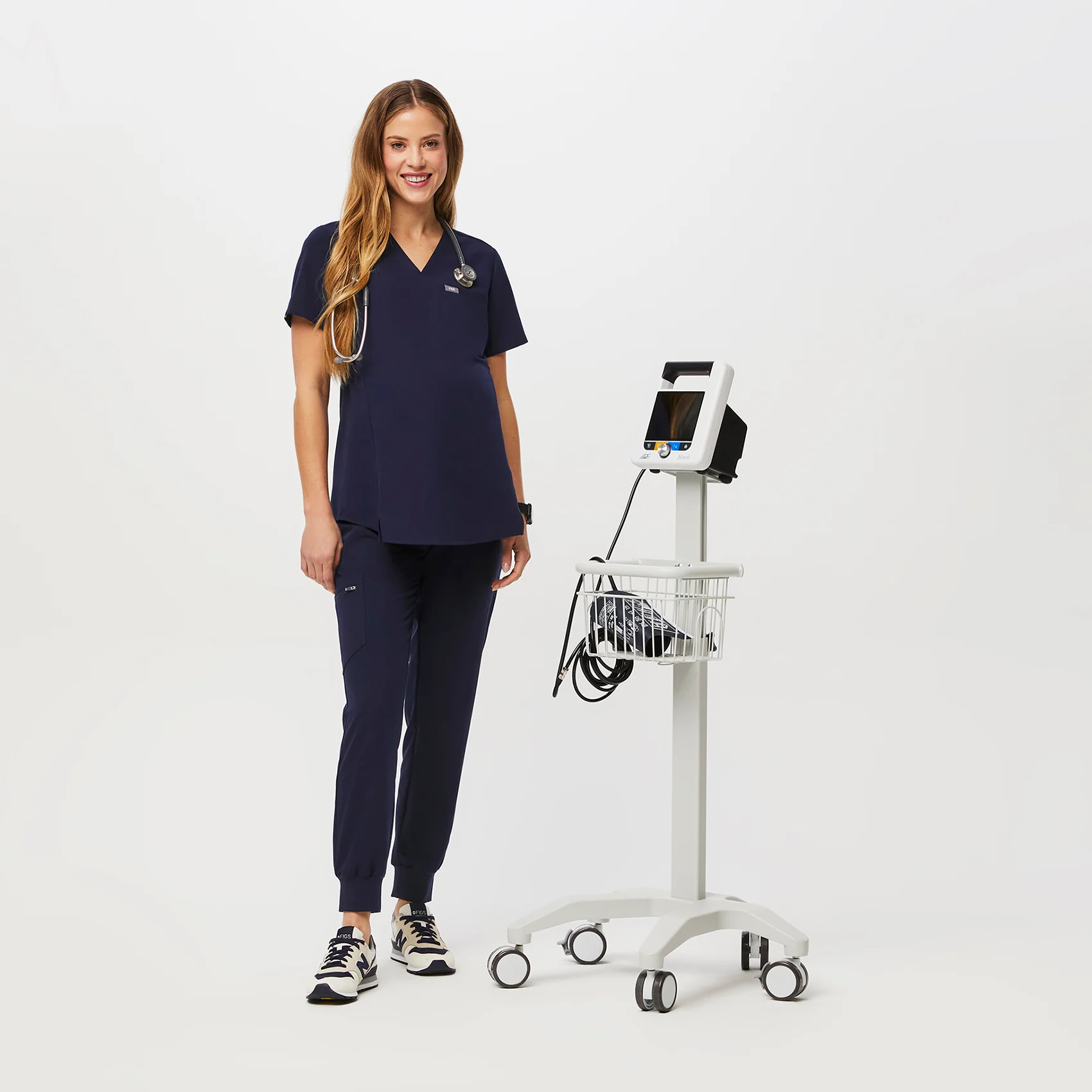 women's Navy Zamora™ Maternity - Petite Jogger Scrub Pants - Image 2