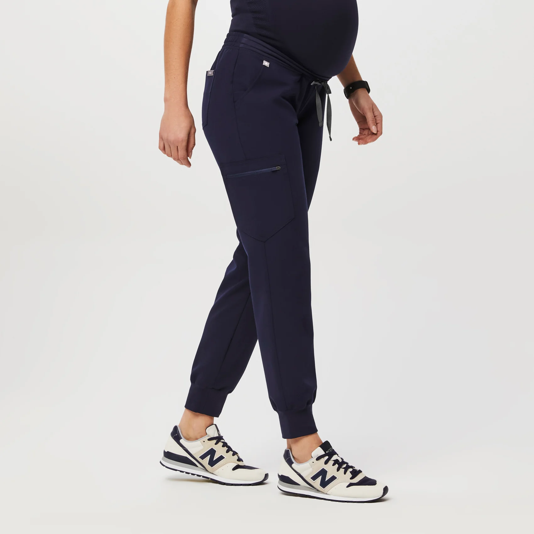 women's Navy Zamora™ Maternity - Petite Jogger Scrub Pants - Image 3