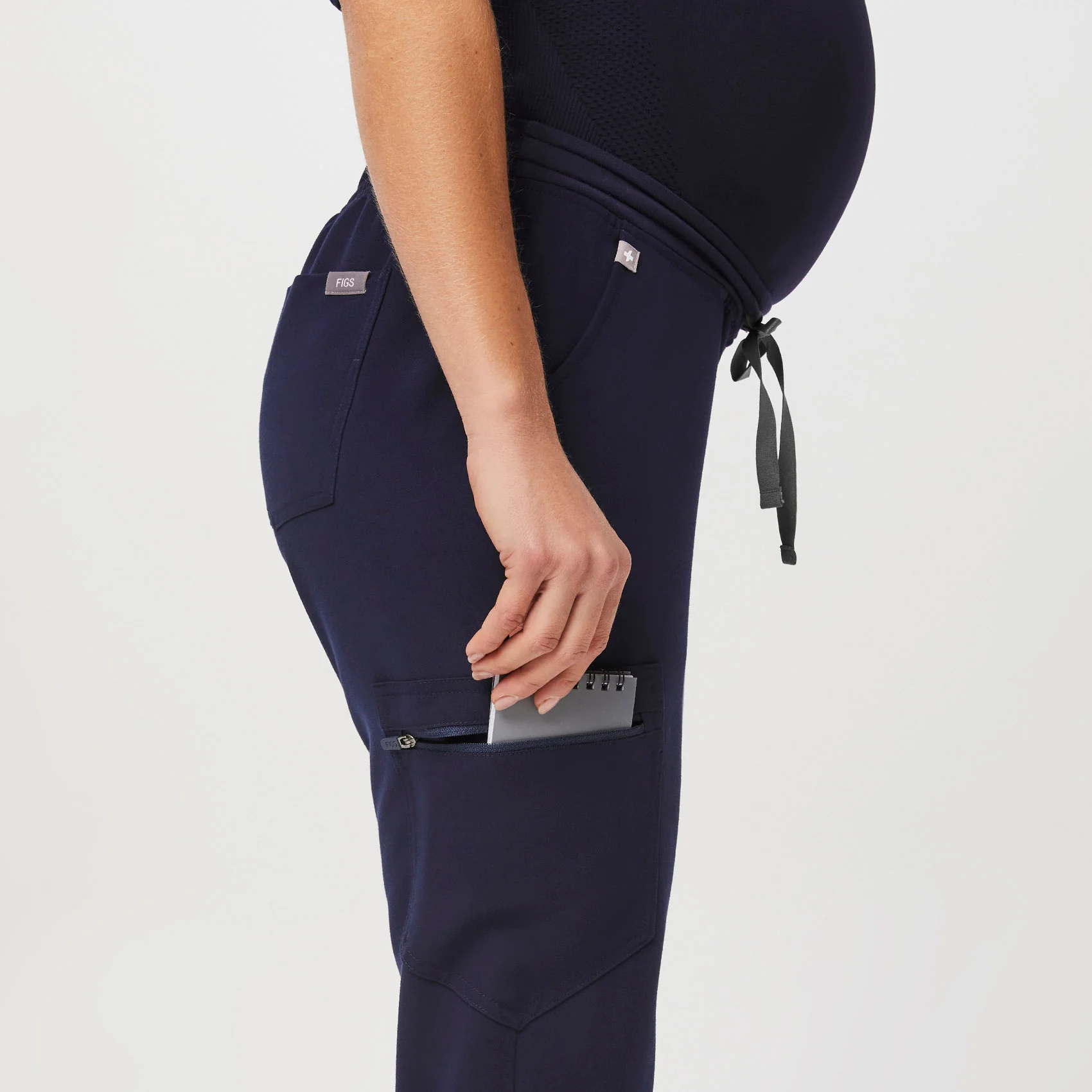 women's Navy Zamora™ Maternity - Petite Jogger Scrub Pants - Image 6