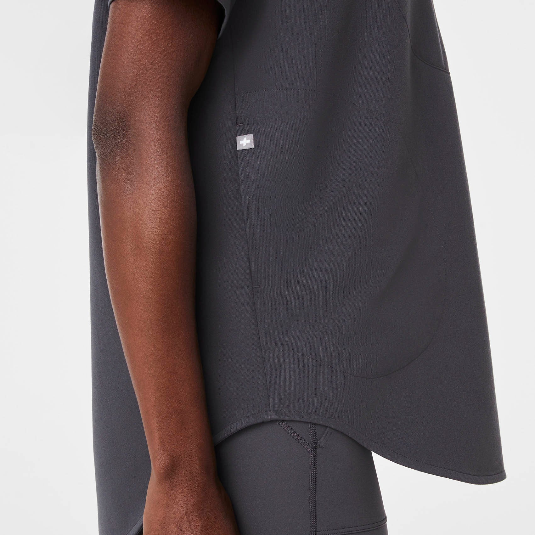women's Charcoal Halle Shortsleeve V-Neck Tunic - Scrub Top - Image 7