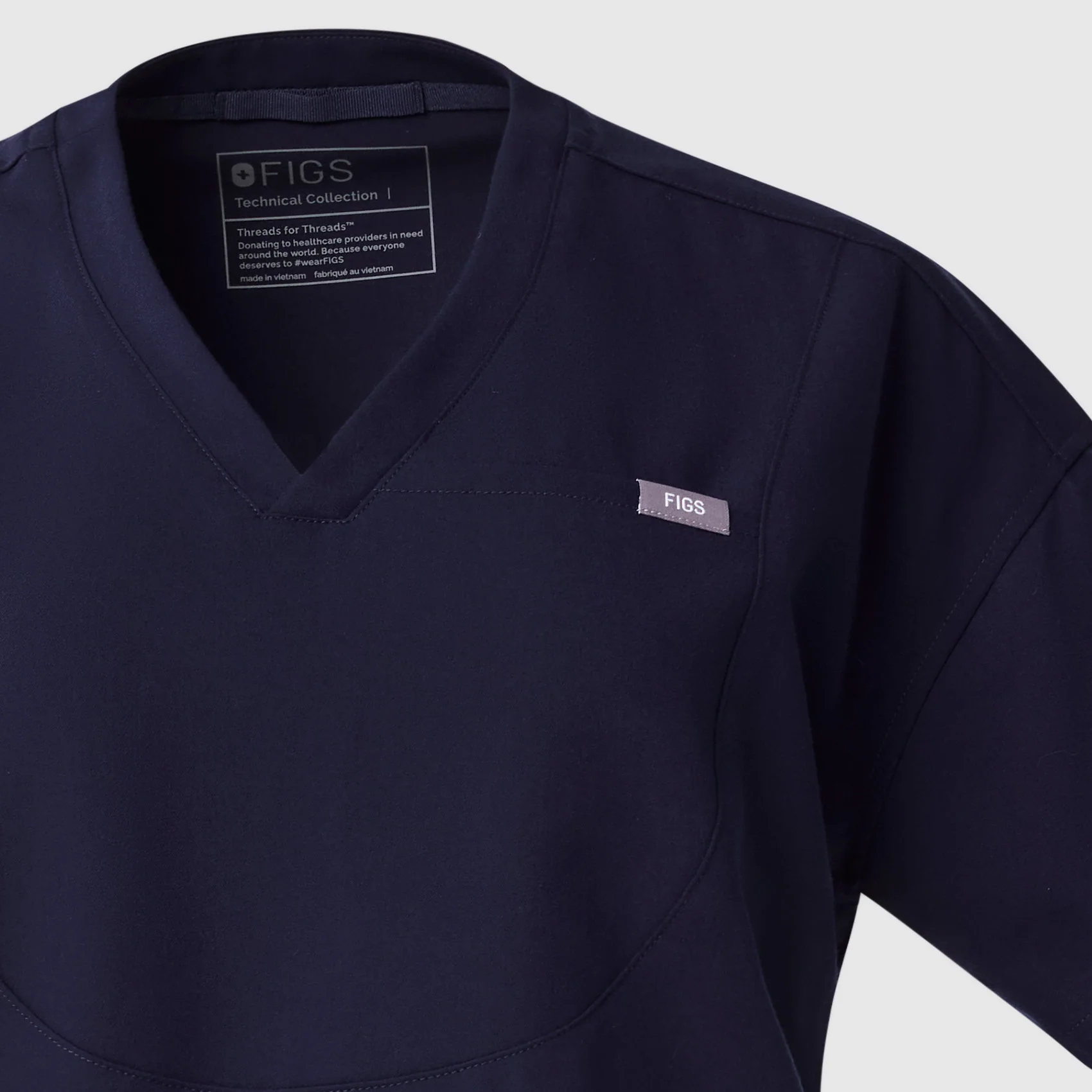 women's Charcoal Halle Shortsleeve V-Neck Tunic - Scrub Top - Image 9