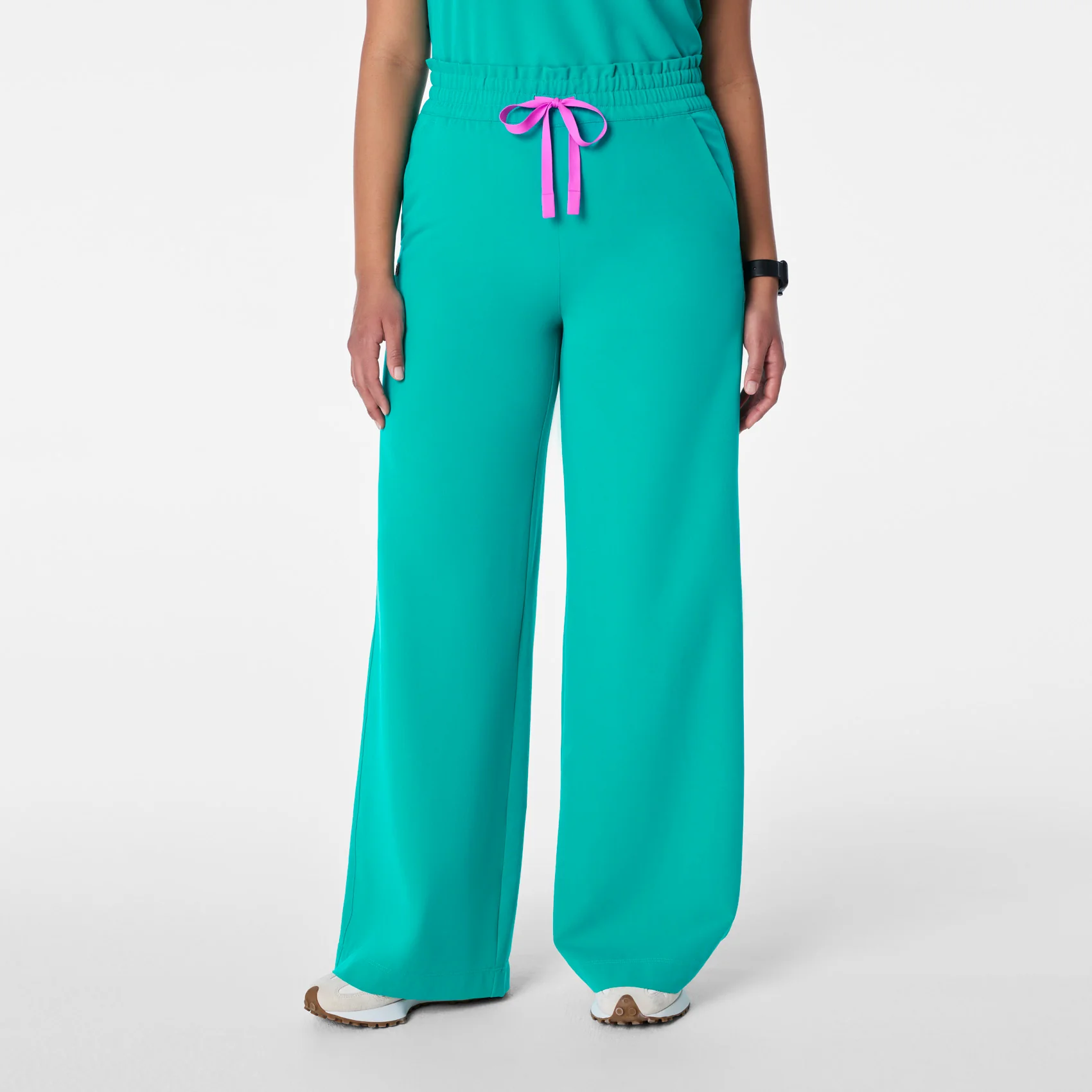 women's Lagoon High Waisted Allison Ultra Wide Leg - Petite Scrub Pant