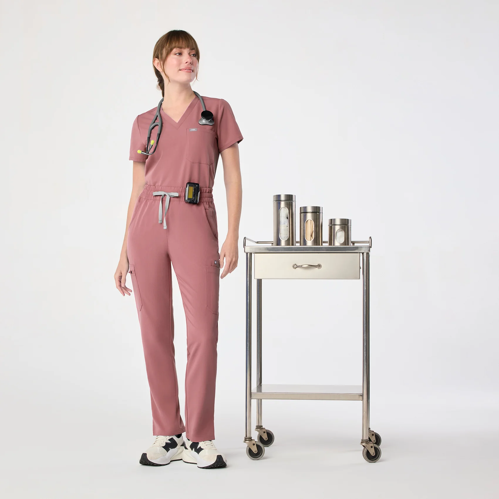 women's Mauve High Waisted Dowa - Scrub Pant - Image 2