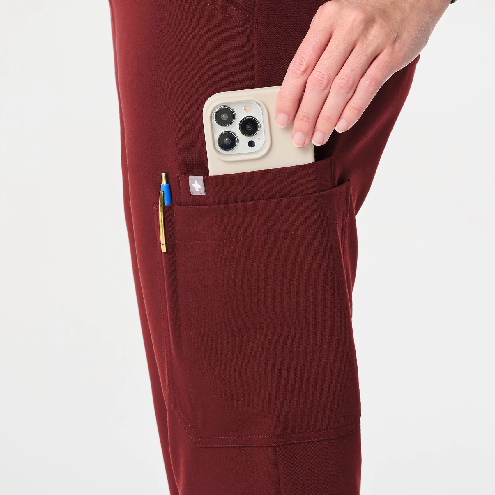 women's Burgundy High Waisted Dowa - Scrub Pant (3XL-6XL) - Image 8