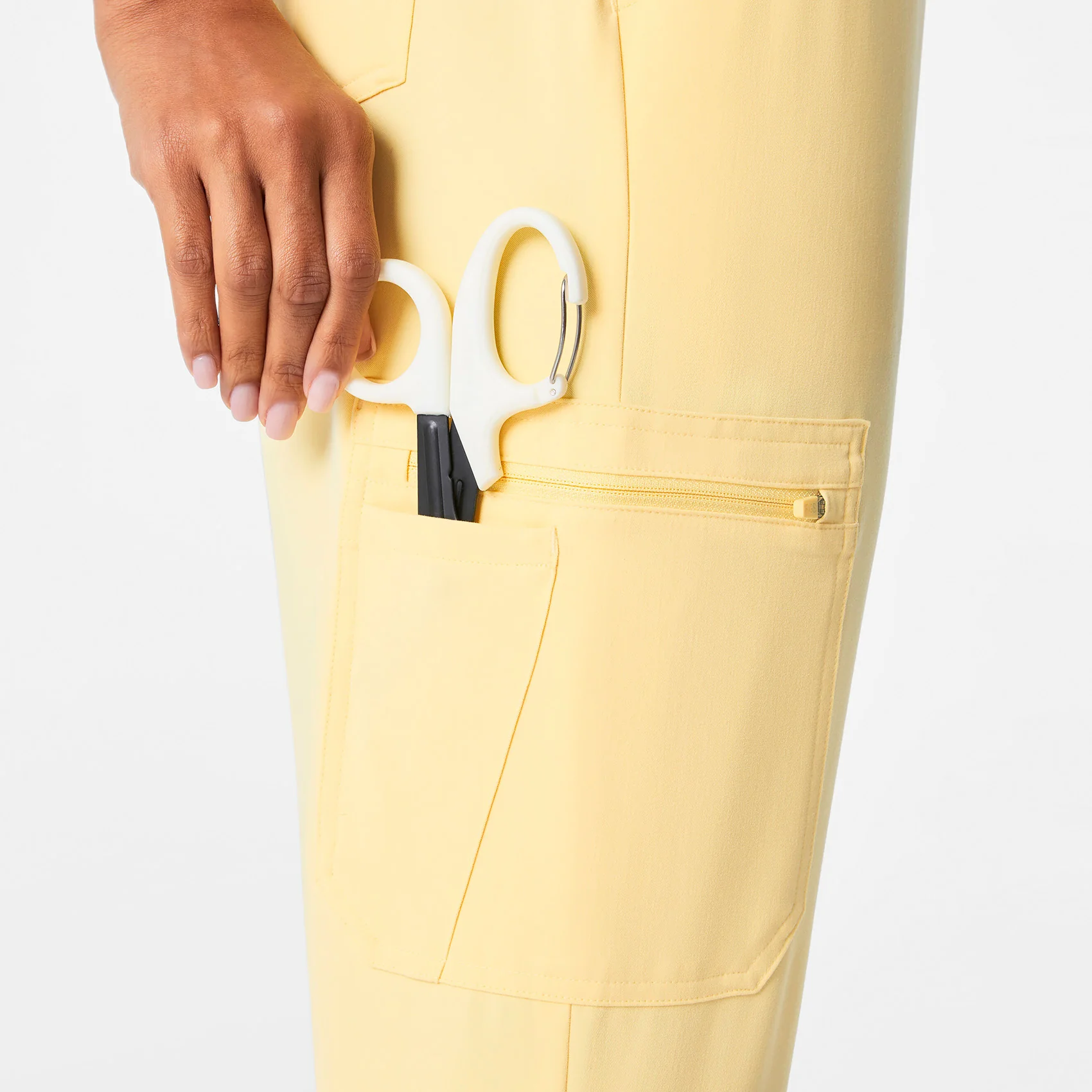 women's Butter Yellow High Waisted Dowa - Petite Scrub Pants - Image 9