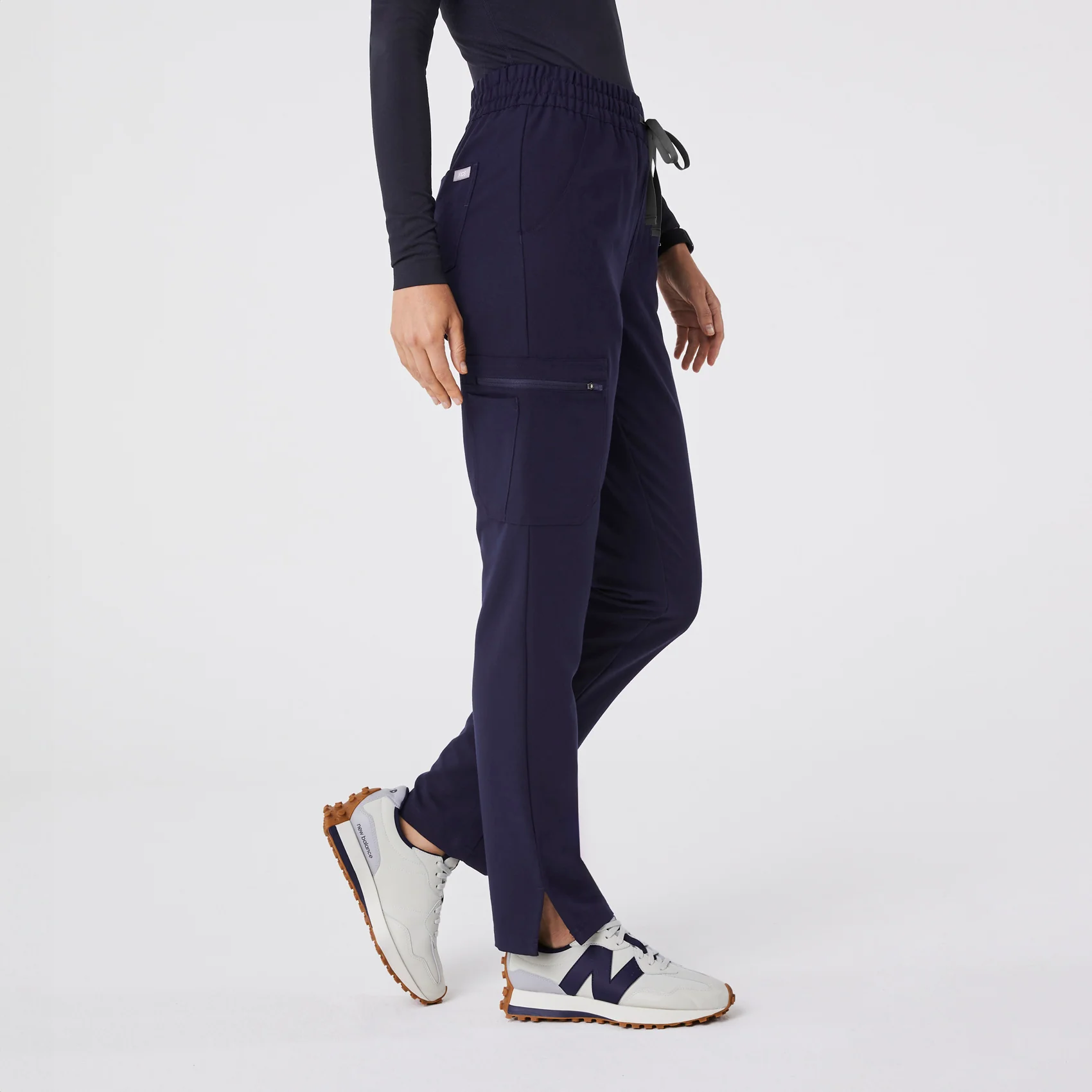 women's Navy High Waisted Dowa - Tall Scrub Pant - Image 3