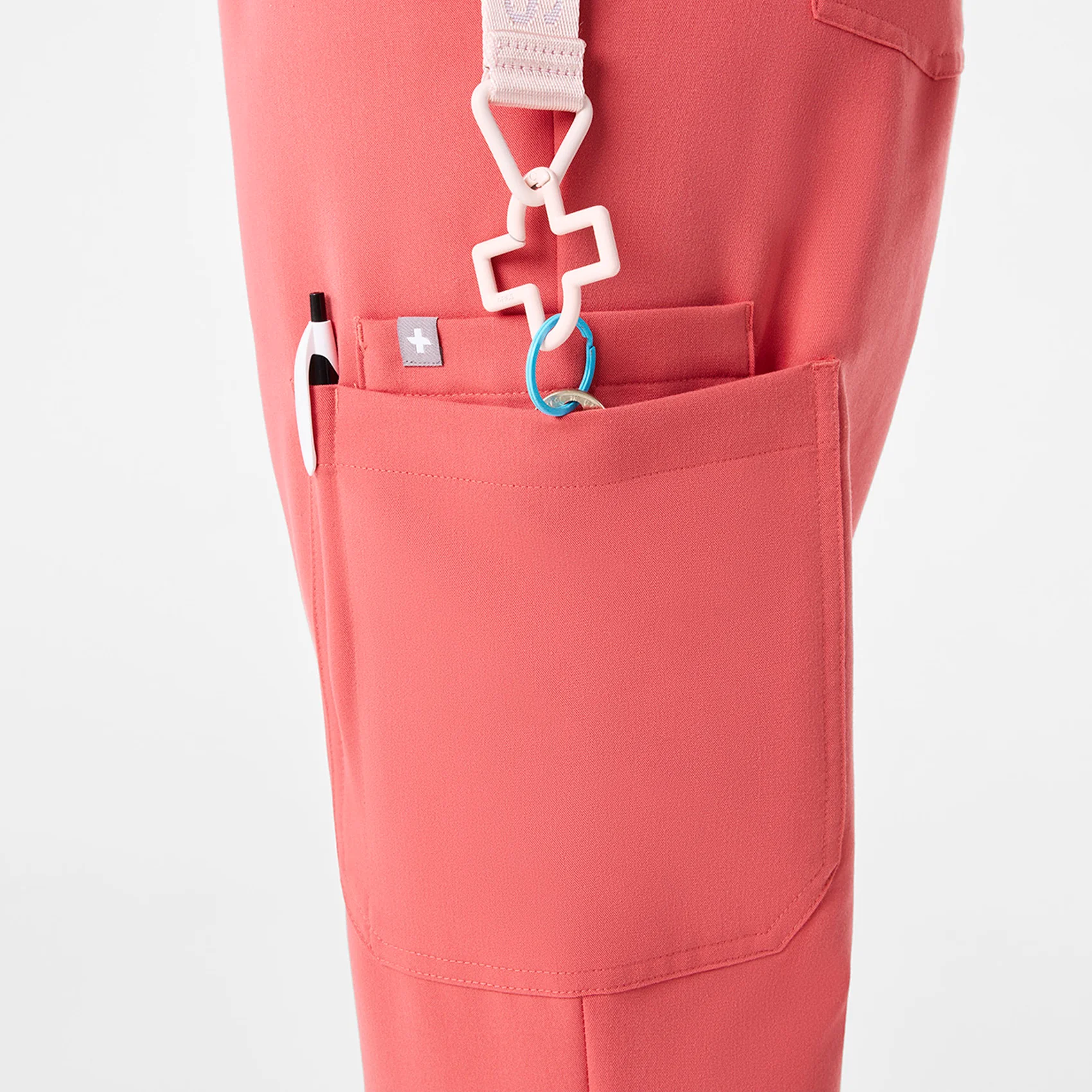women's Pulmonary Pink High Waisted Dowa - Tall Scrub Pants - Image 7