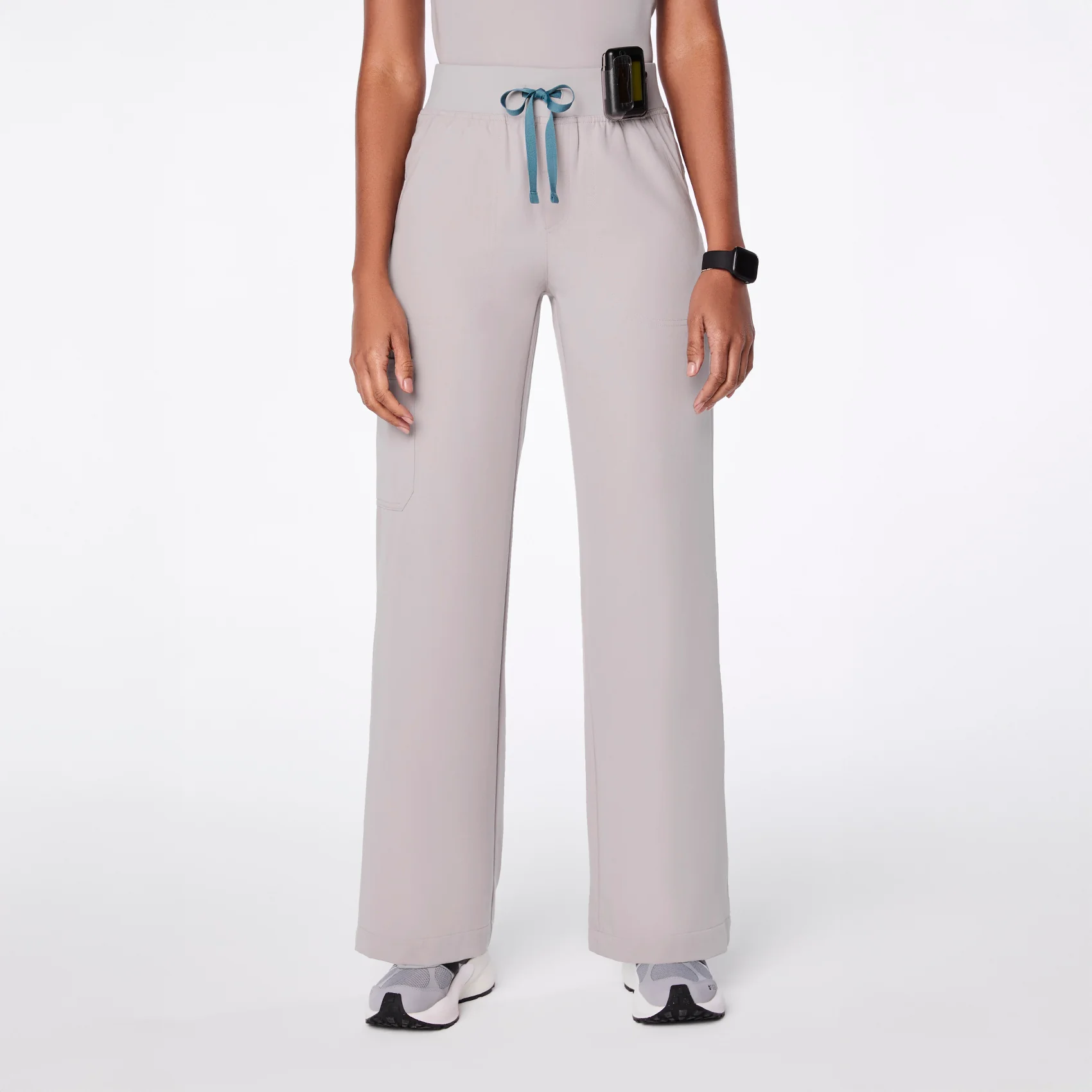 women's Slate High Waisted Isabel Wide Leg - Petite Scrub Pant