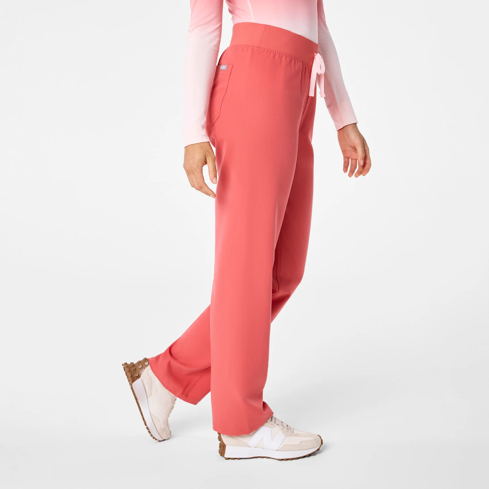 women's Pulmonary Pink High Waisted Livingston - Basic Scrub Pant™ - Image 3