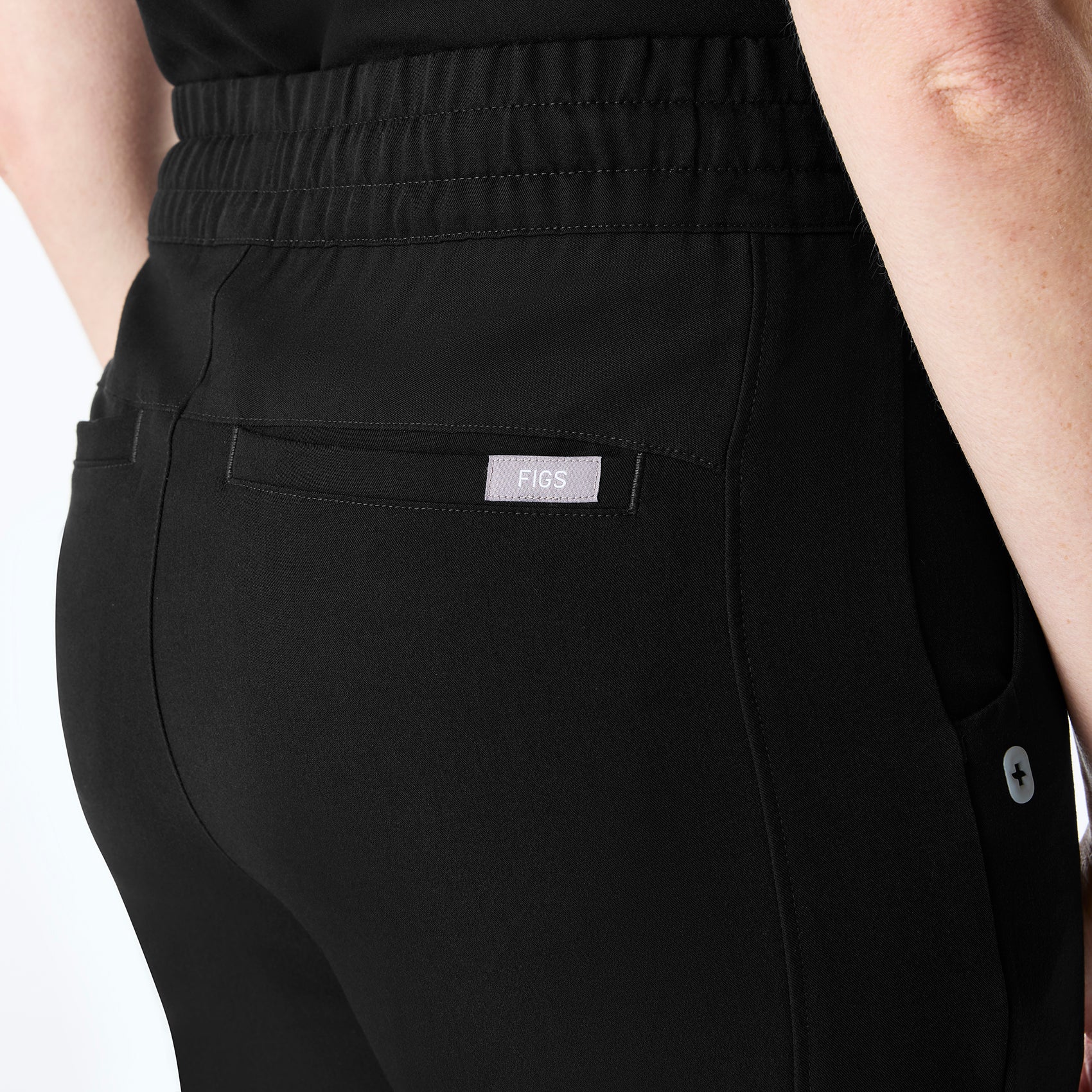 women's Black High Waisted Montal Flare - Scrub Pant - Image 5