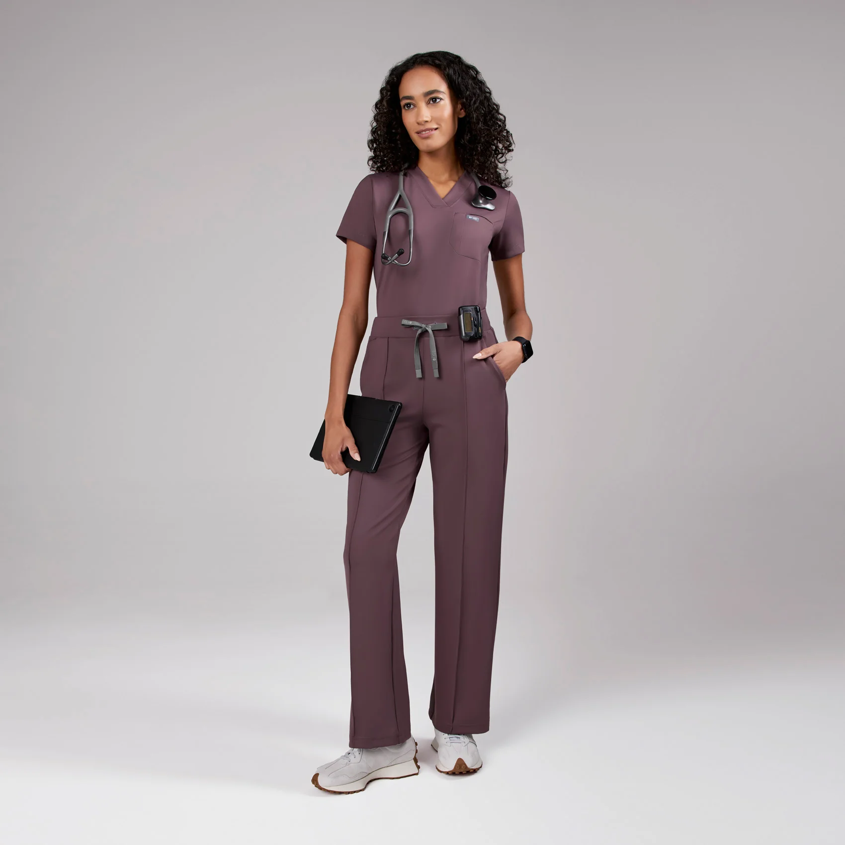 women's Plum High Waisted Piedra FORMx™ Straight Leg - Tall Scrub Pant - Image 2